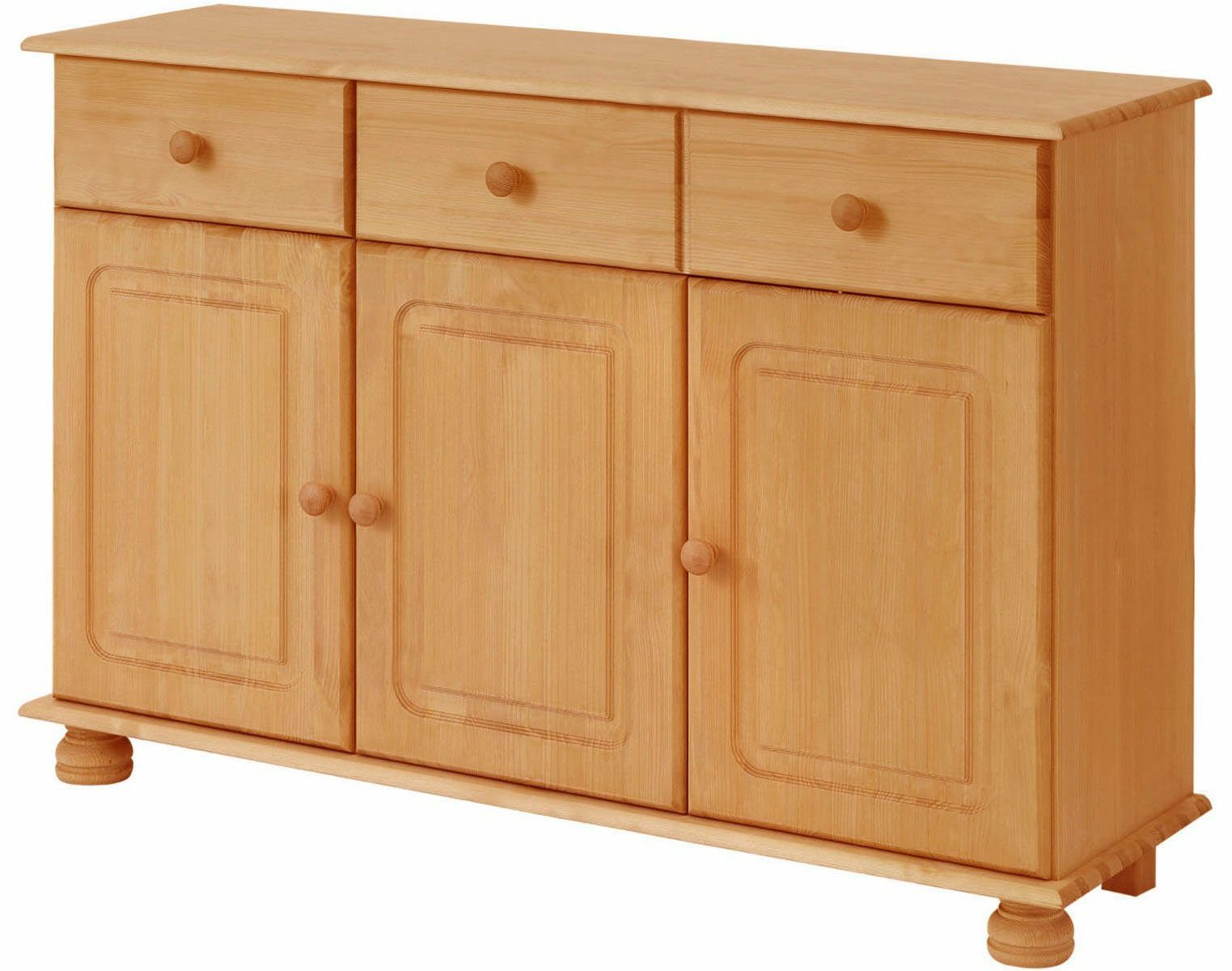 Home affaire Dressoir Mette Commode met gefreesde, bolvormige voeten, breedte 120 cm