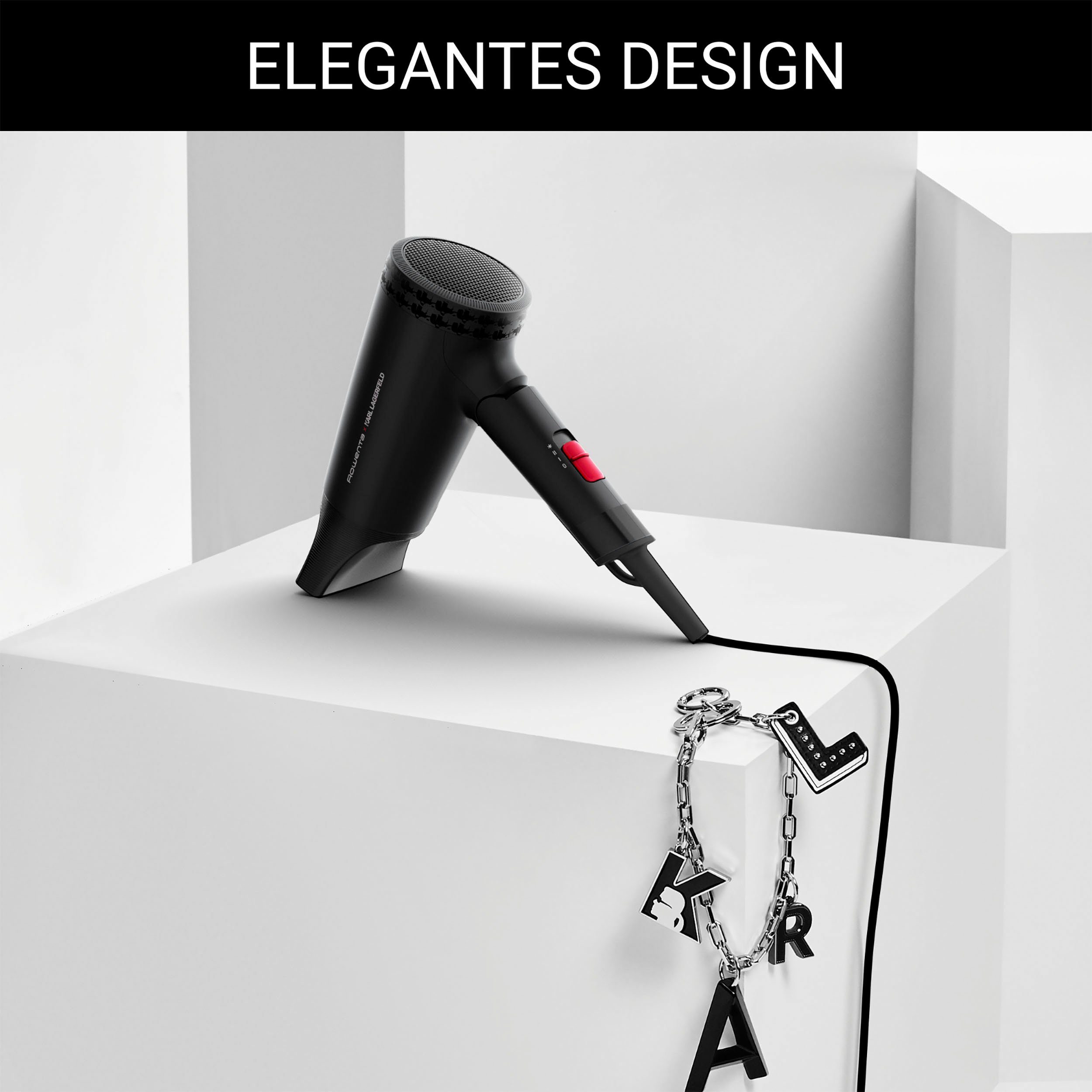 Rowenta Haardroger ROWENTA x Karl Lagerfeld CV184L Express Style haardroger compact, opvouwbaar ontwerp, perfect voor onderweg, ultralichtgewicht
