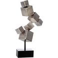 casablanca by gilde deco-object sculptuur cubes, antiek zilver hoogte 56 cm, van metaal, woonkamer (1 stuk) zilver