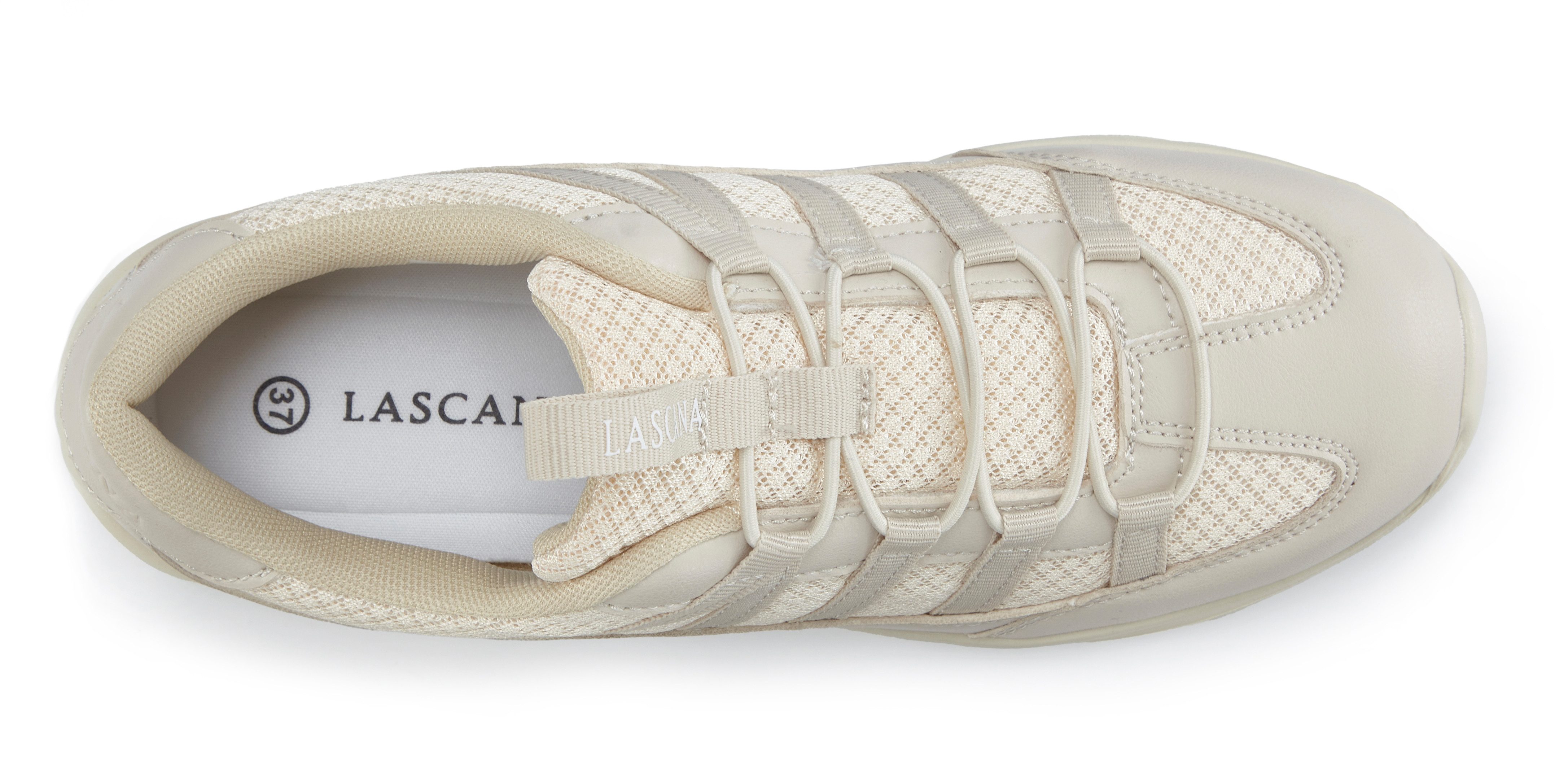 Lascana Sneakers Slip-On vrijetijdsschoen, lage schoen met elastische veters VEGAN