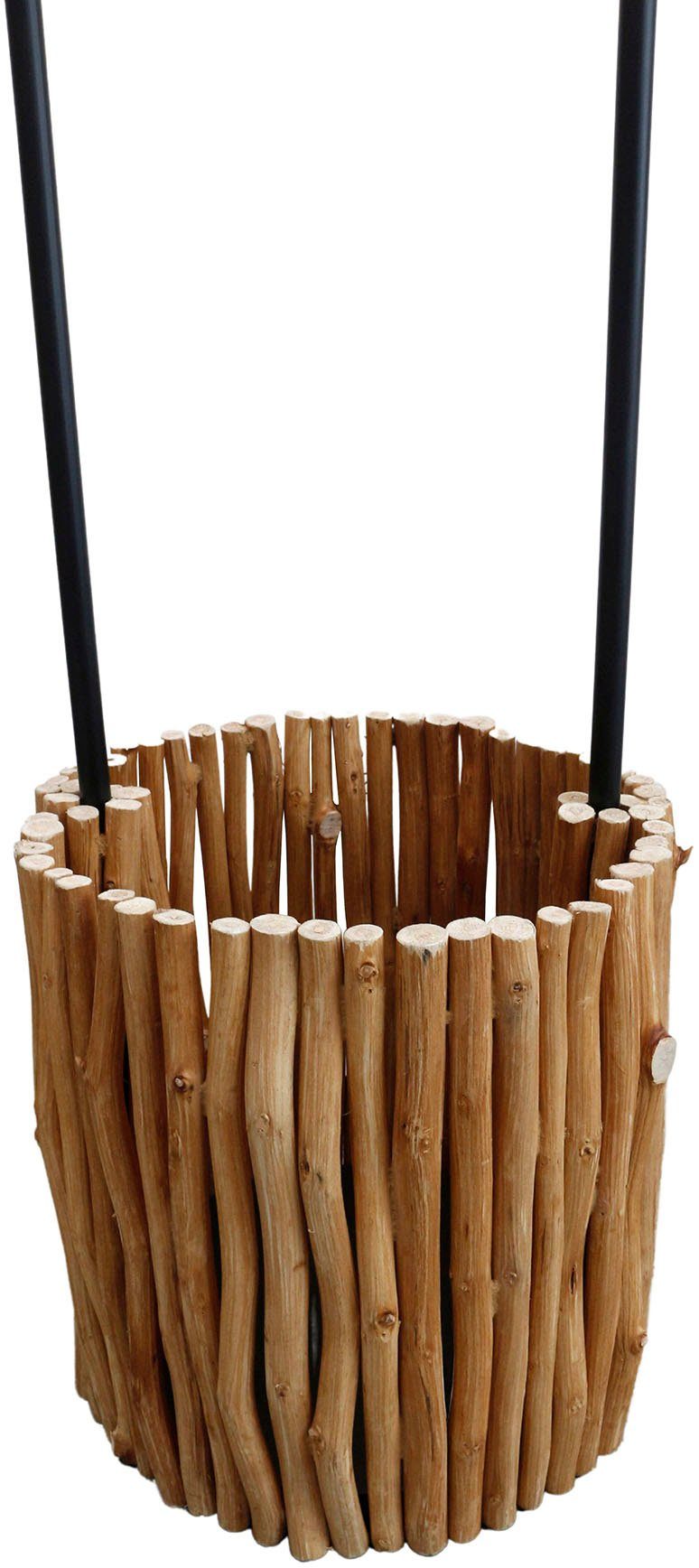 SalesFever Staande lamp Branches handgemaakt, met plantenmand (1 stuk)