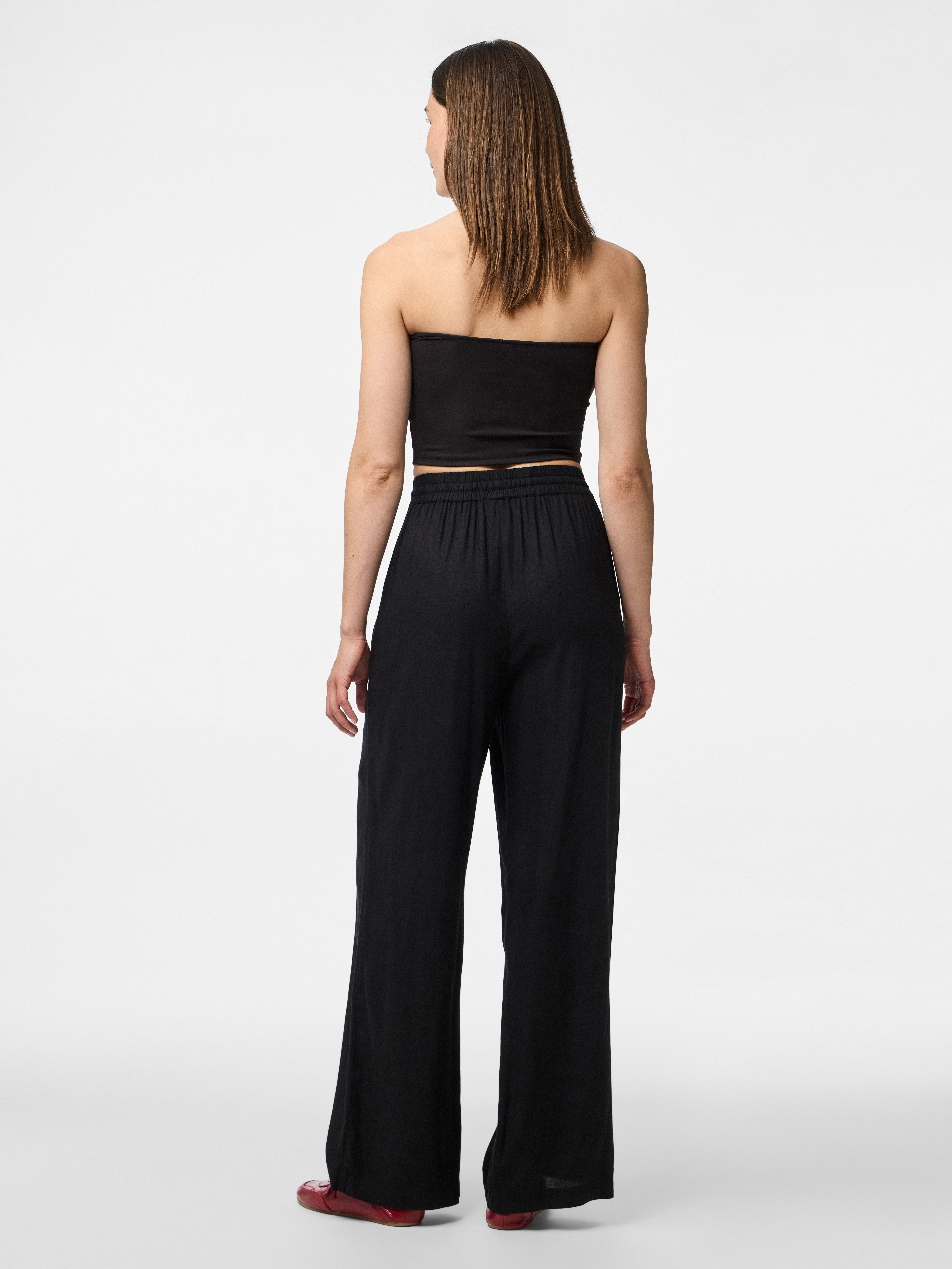 pieces Comfortbroek PCPIA HW WIDE PANTS WVN NOOS