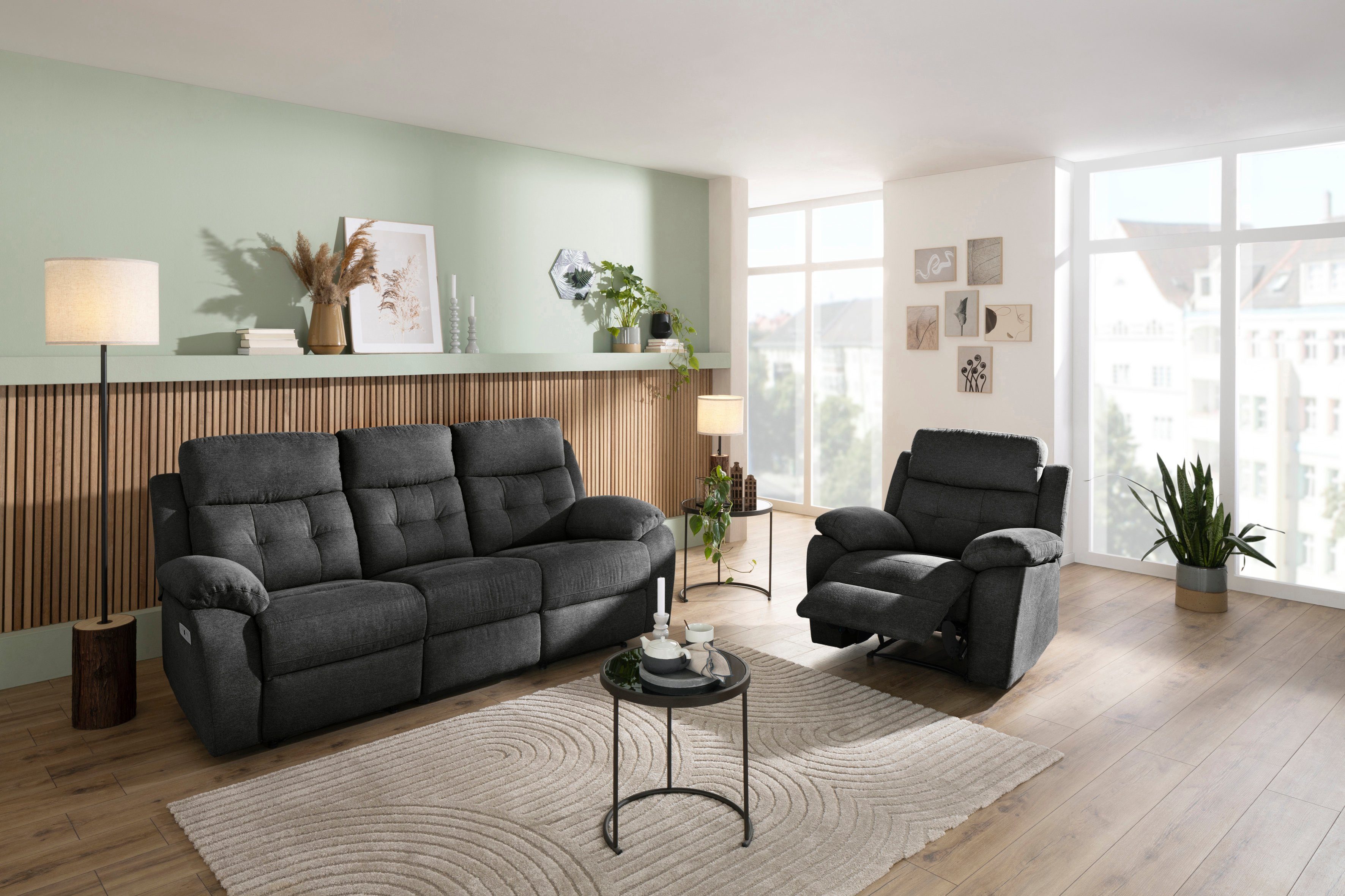 Home affaire Relaxfauteuil Lannilis, fauteuil met slaapfunctie, TV-stoel voor woonkamer