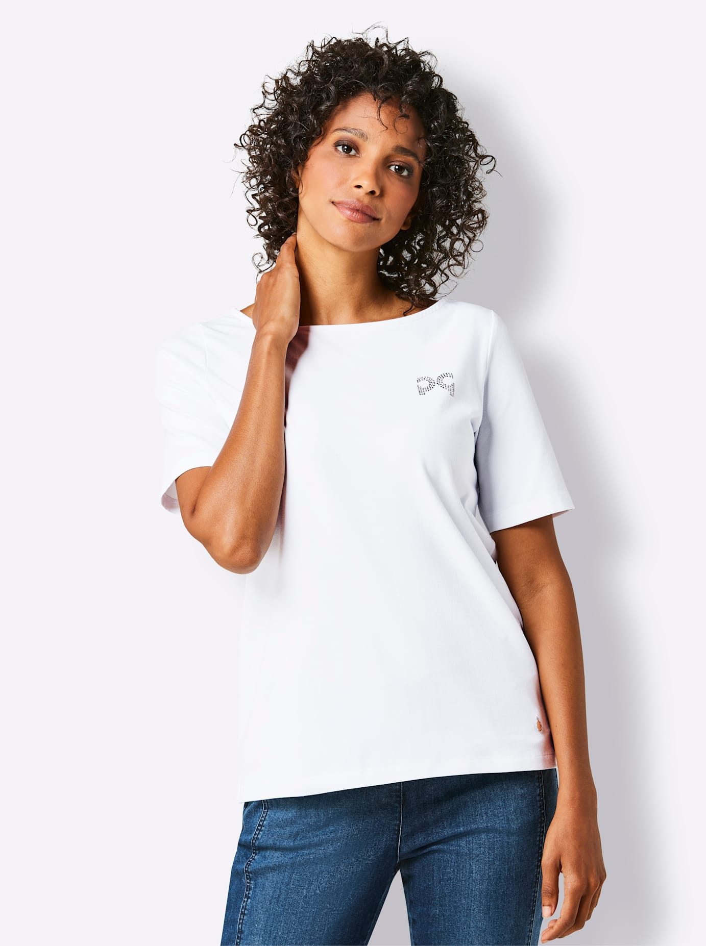 CREATION L PREMIUM Shirt met korte mouwen Pima-katoenen shirt (1-delig)