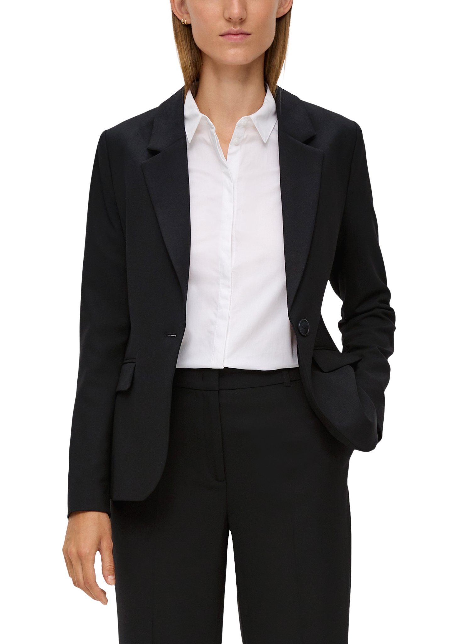 s.Oliver BLACK LABEL Korte blazer met klepzakken aan de voorkant