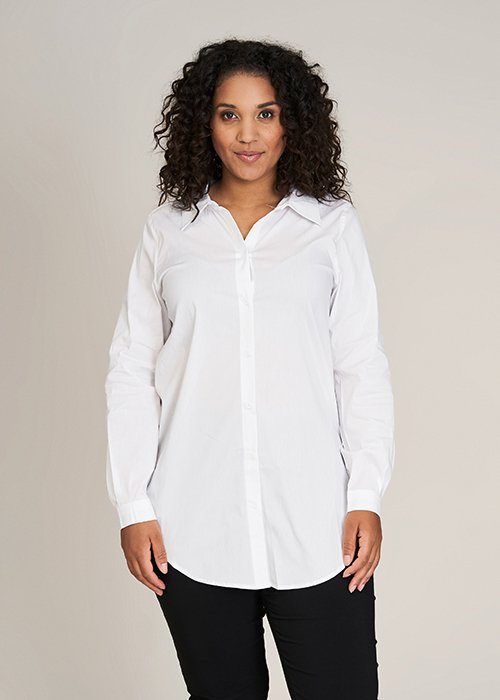SANDGAARD Shirt Stockholm in extra lange vorm en met elastaan dames t-shirts maat 36 wit