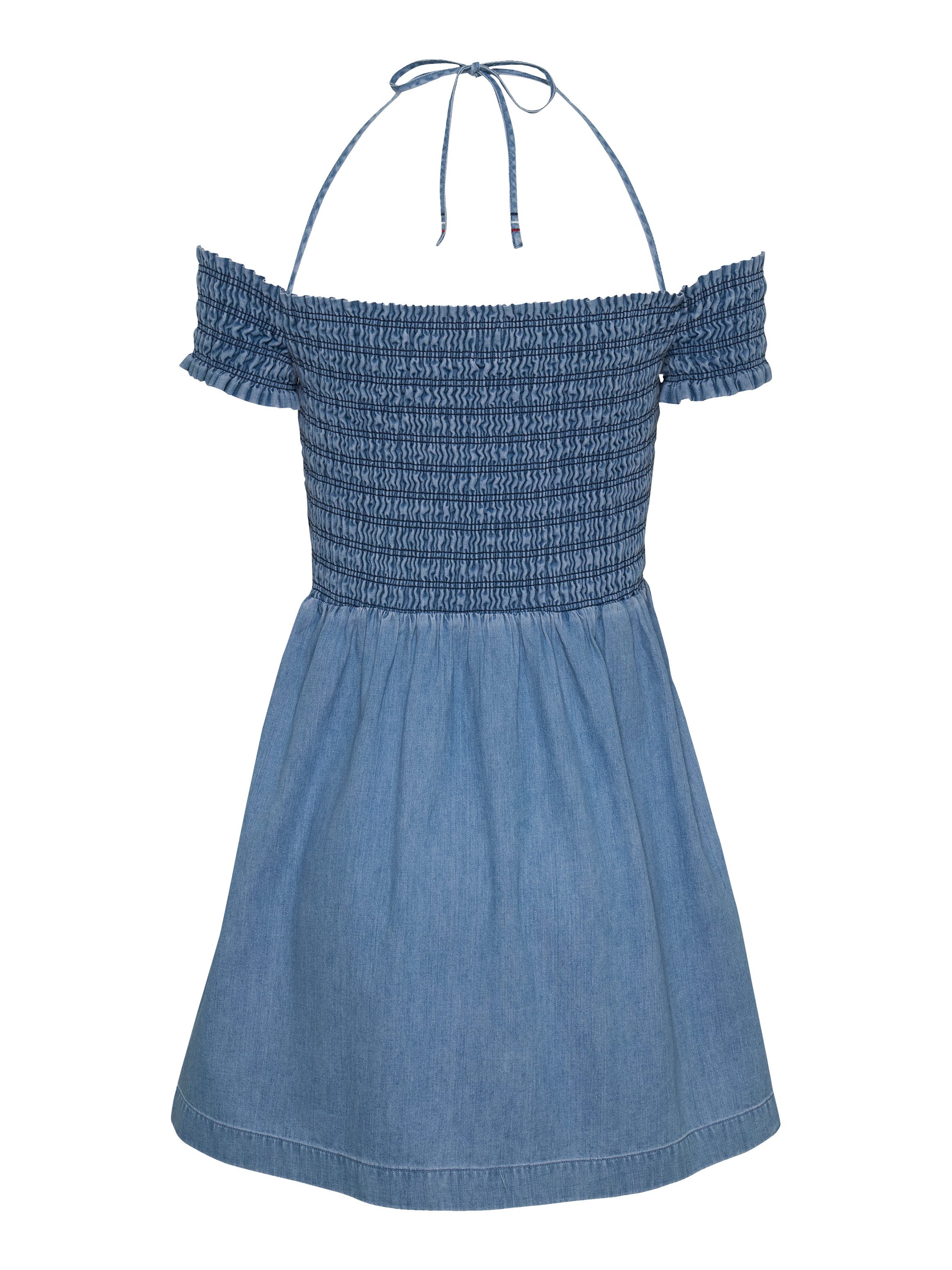 TOMMY JEANS Midi-jurk TJW CHAMBRAY FIT & FLARE DRESS