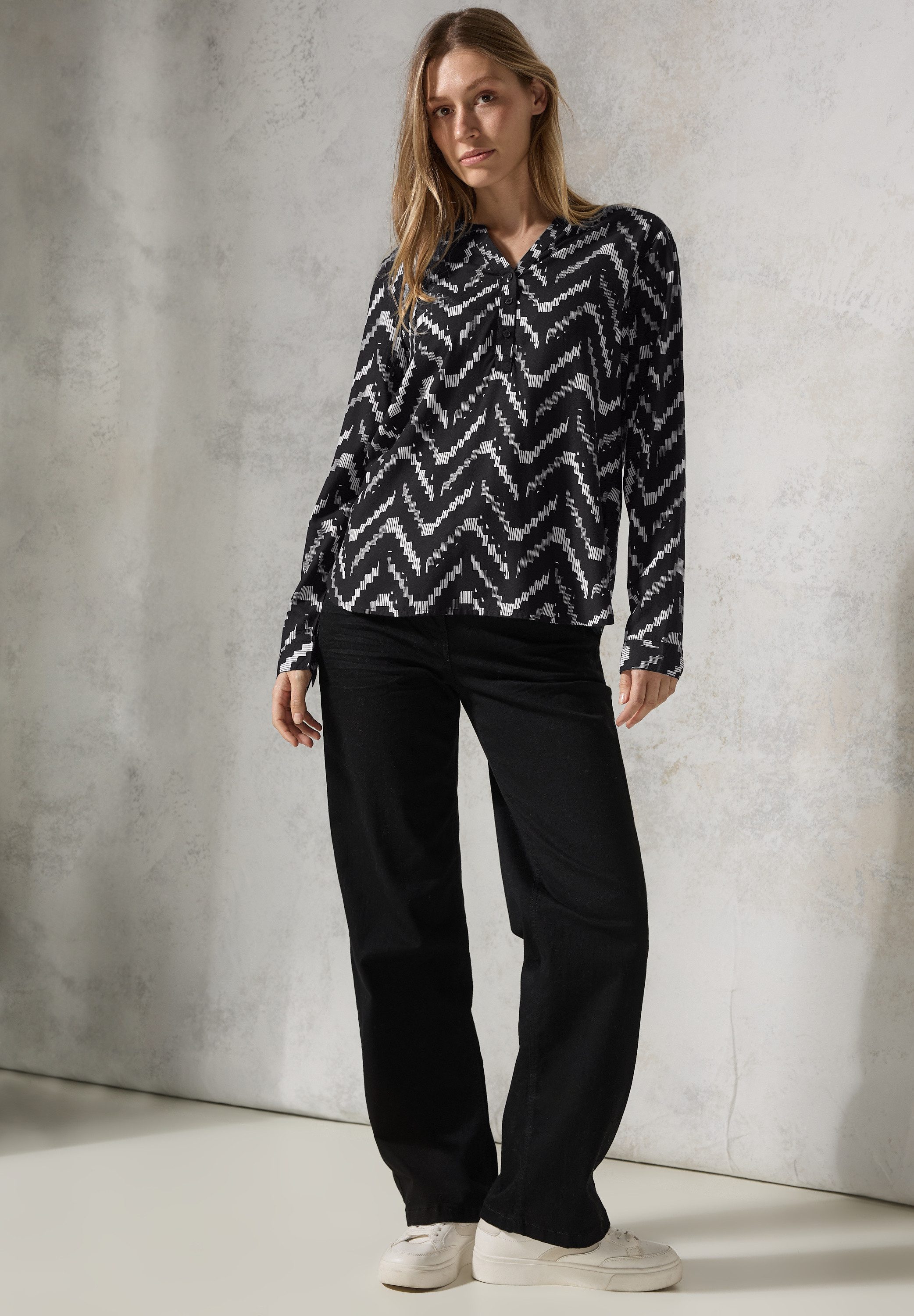 Cecil Blouse met lange mouwen met grafisch patroon