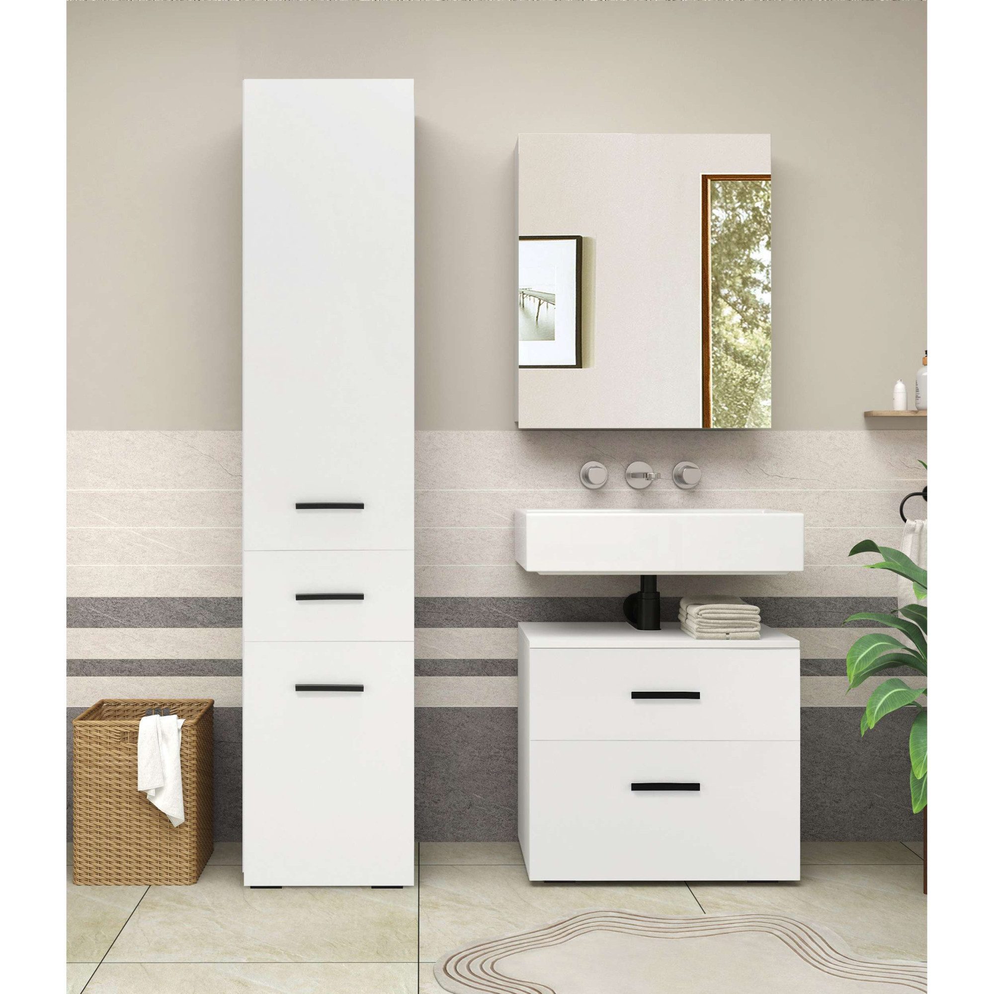 INOSIGN Hoge kast Skara 3 verstelbare planken achter de deuren, breedte 38 cm, hoogte 18 cm