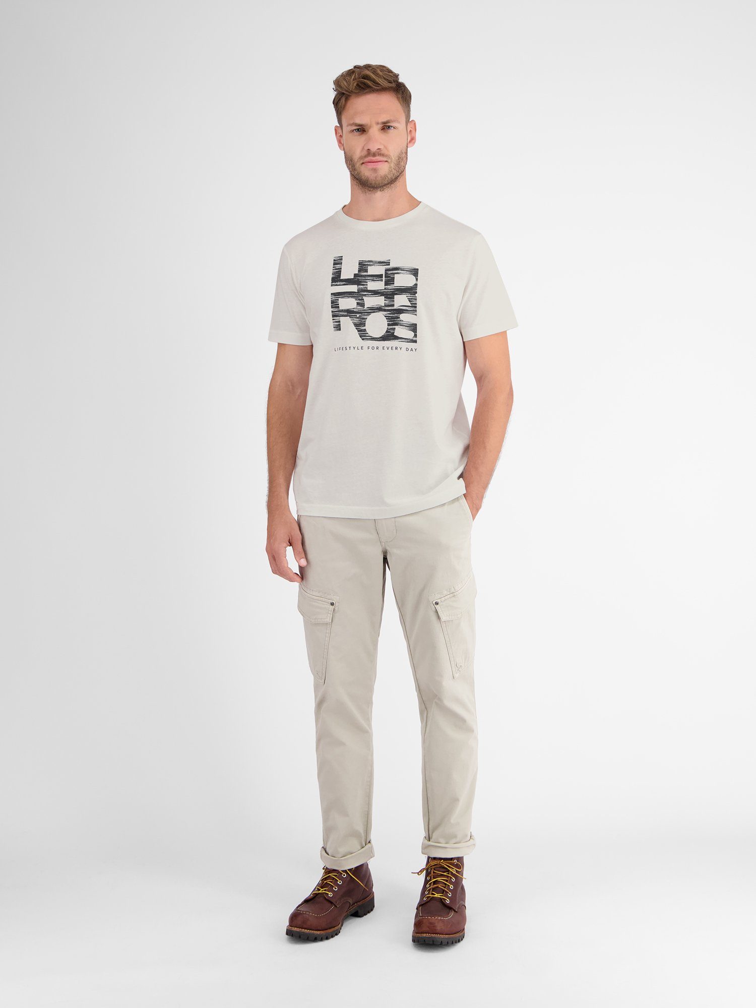 Lerros T-shirt LERROS T-shirt met LERROS print