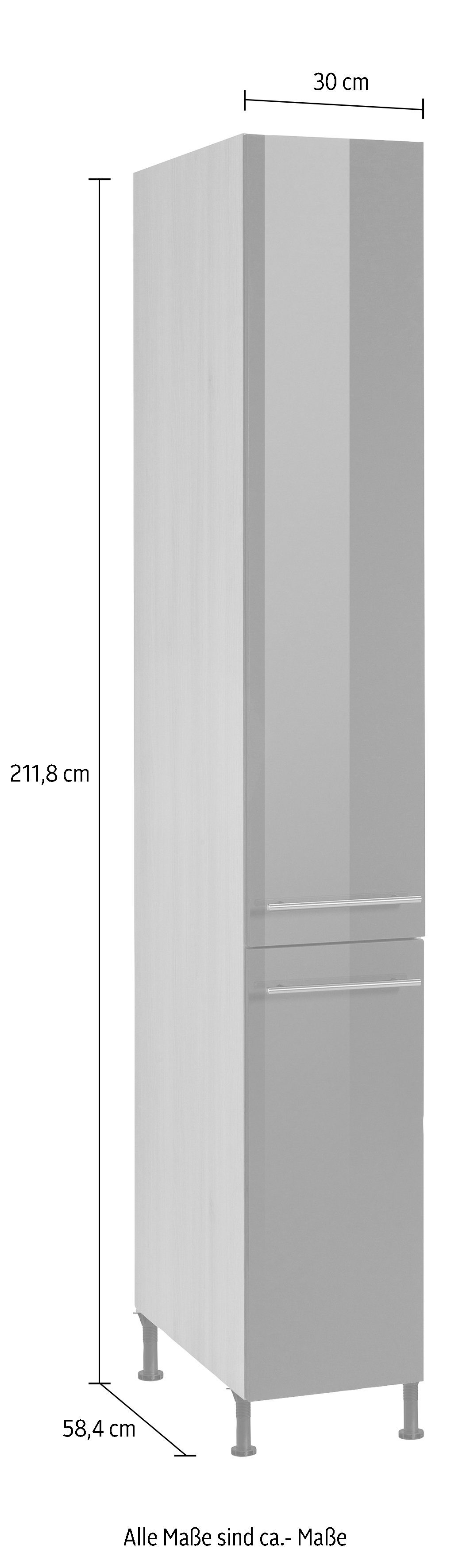 OPTIFIT Apothekerskast Bern 30 cm breed, 212 cm hoog, met in hoogte verstelbare stelpoten