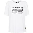 g-star raw t-shirt originals label regular met frontprint wit