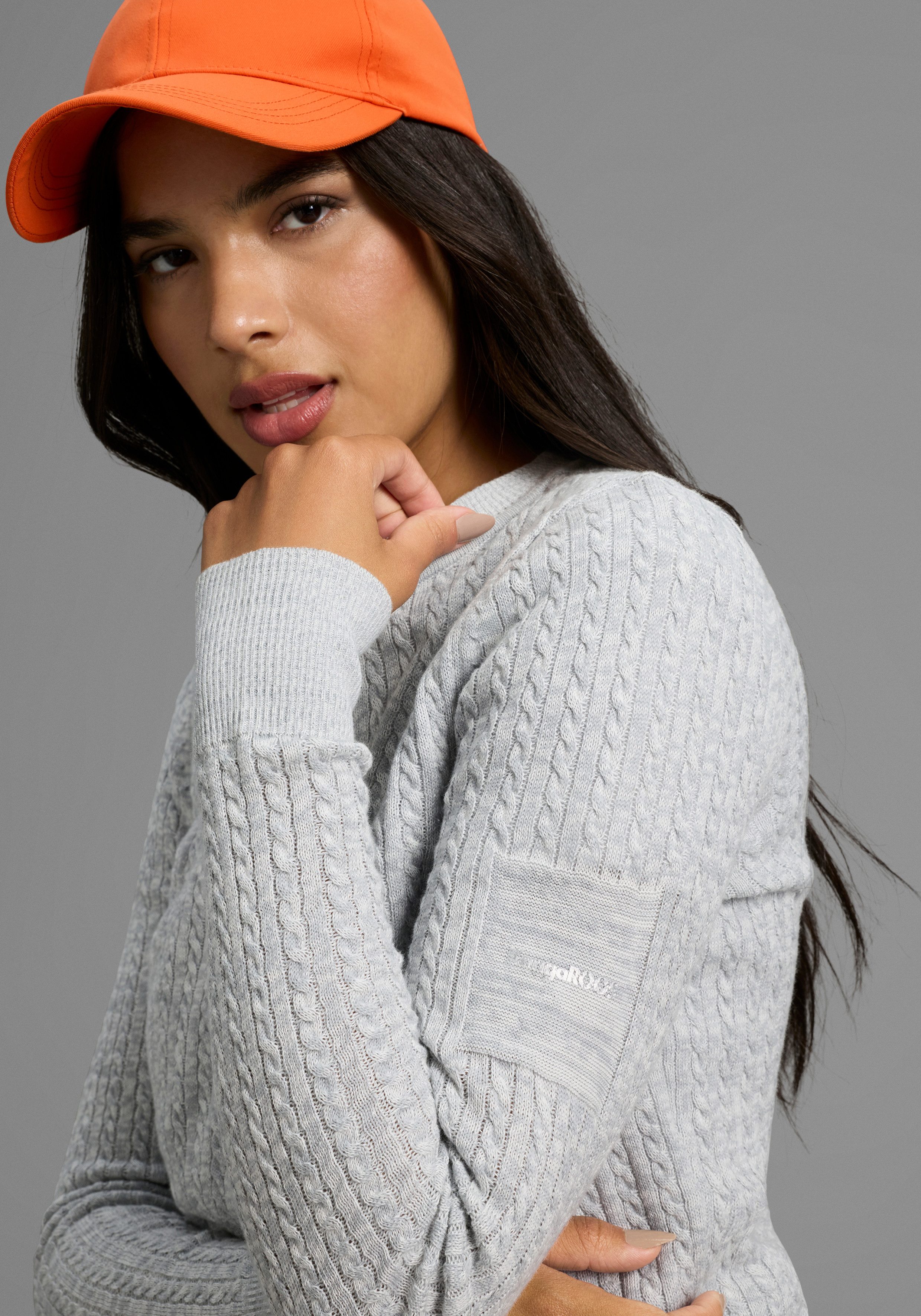 KangaROOS Vest Cardigan met kabelpatroon in mélange-look - NIEUWE COLLECTIE