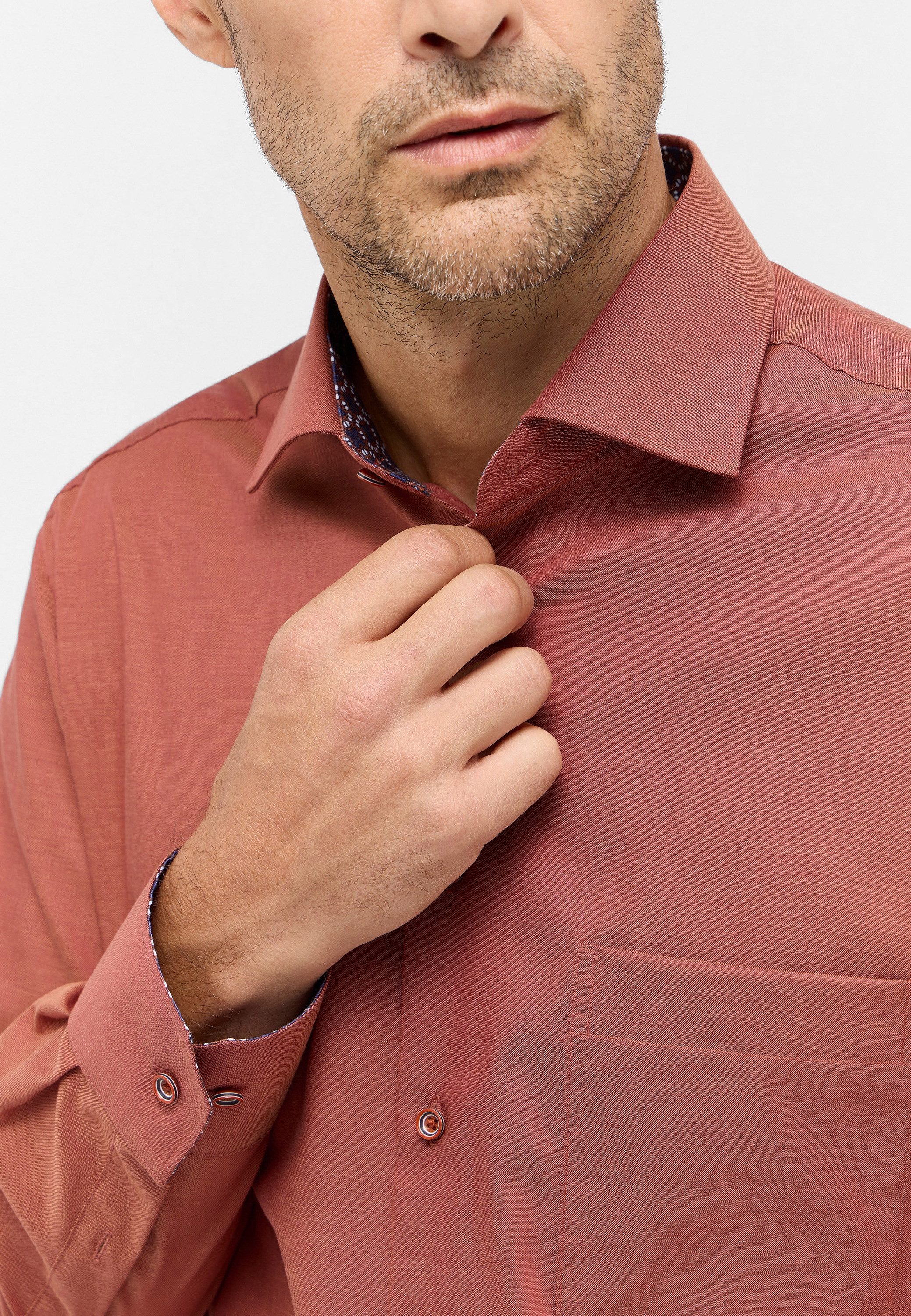 Eterna Overhemd met lange mouwen MODERN FIT NON IRON (strijkvrij)