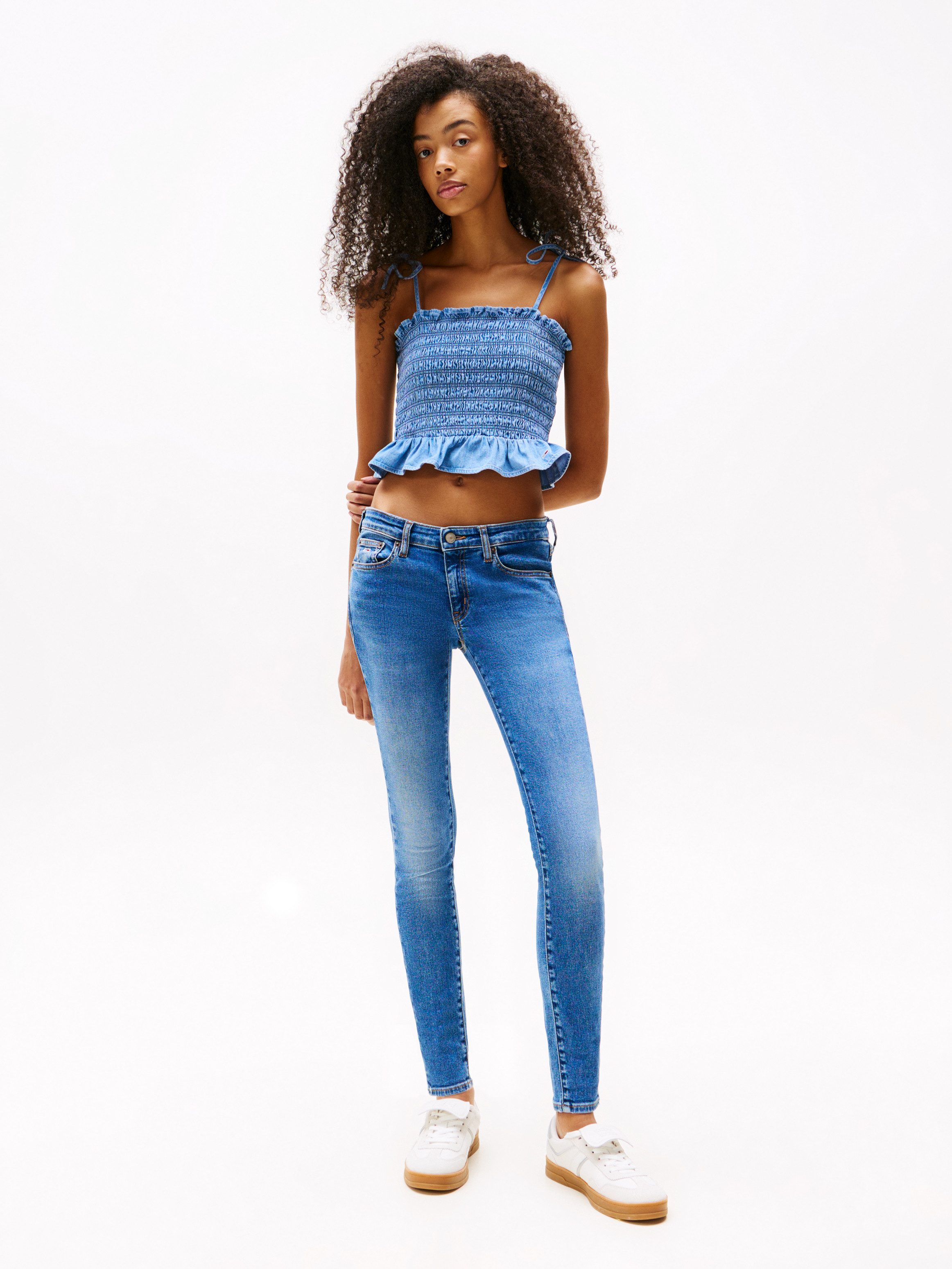 TOMMY JEANS Skinny fit jeans SOPHIE LW SKN met logo-badge, in enkel-lengte