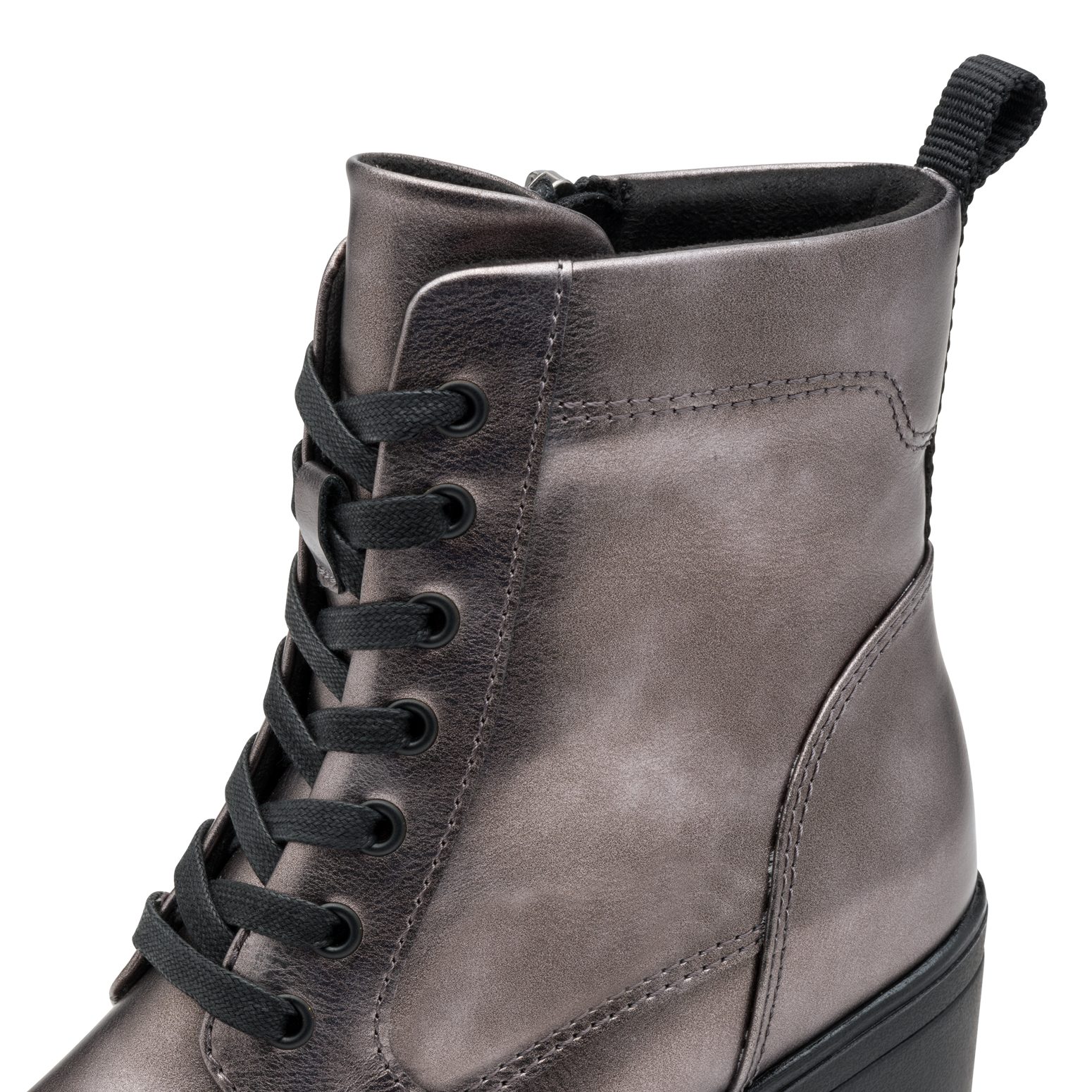 Marco Tozzi Veterlaarsjes hakken, enkellaars, veterschoenen in vegan-verwerking