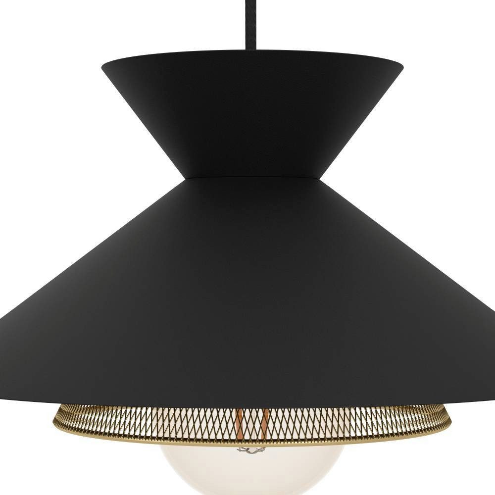 EGLO Hanglamp GRIZEDALE Hanglamp, eetkamerlamp, Japandi-ontwerp van metaal in zwart (1 stuk)