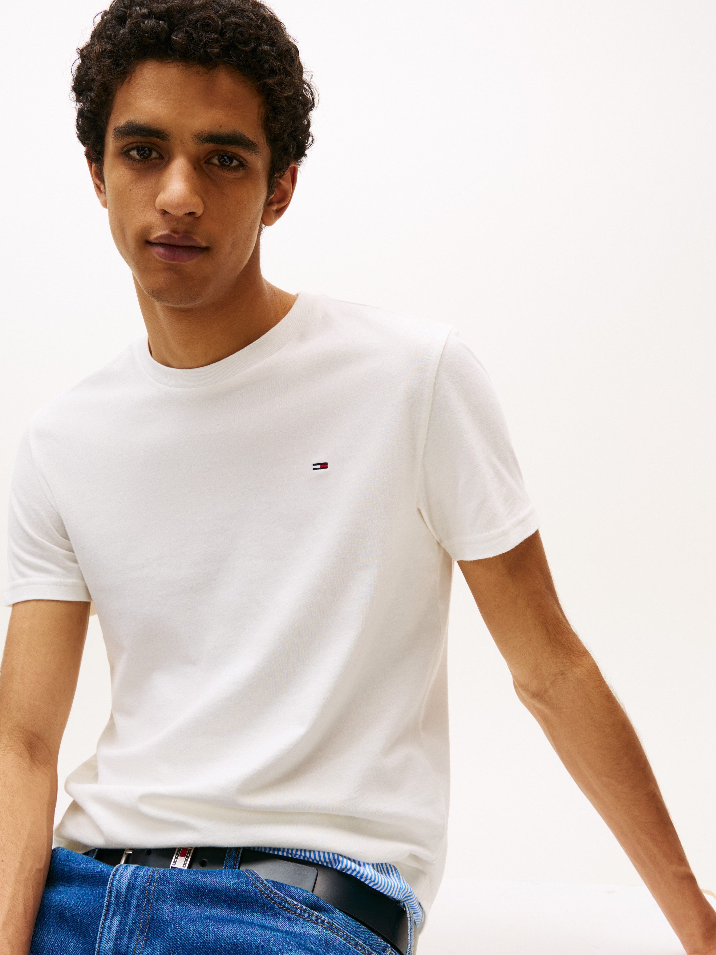 TOMMY JEANS Shirt met ronde hals TJM XSLIM 2PACK JERSEY TEE EXT (Set van 2)