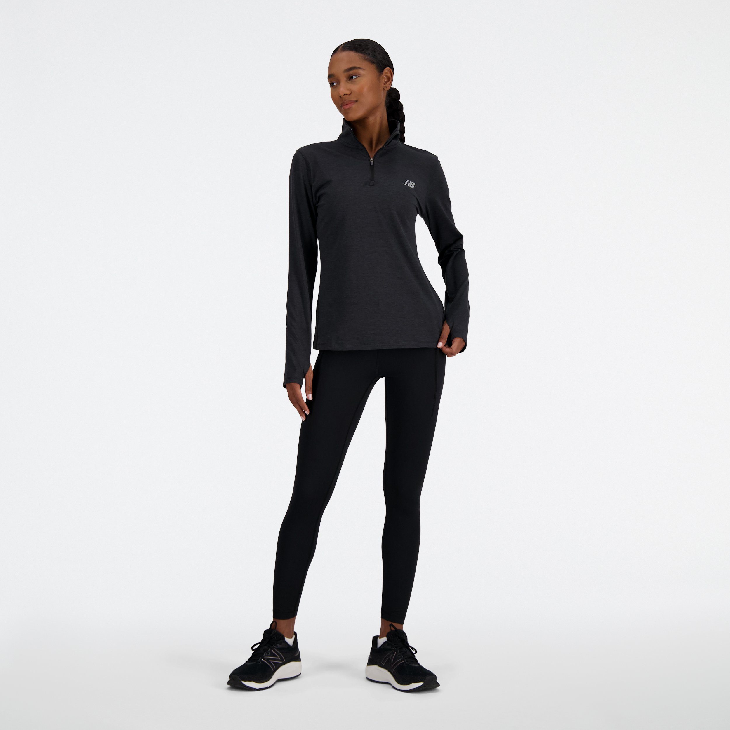 New Balance Runningshirt Sport Essentialspace Dye Quarter Zip PINK TAFFY