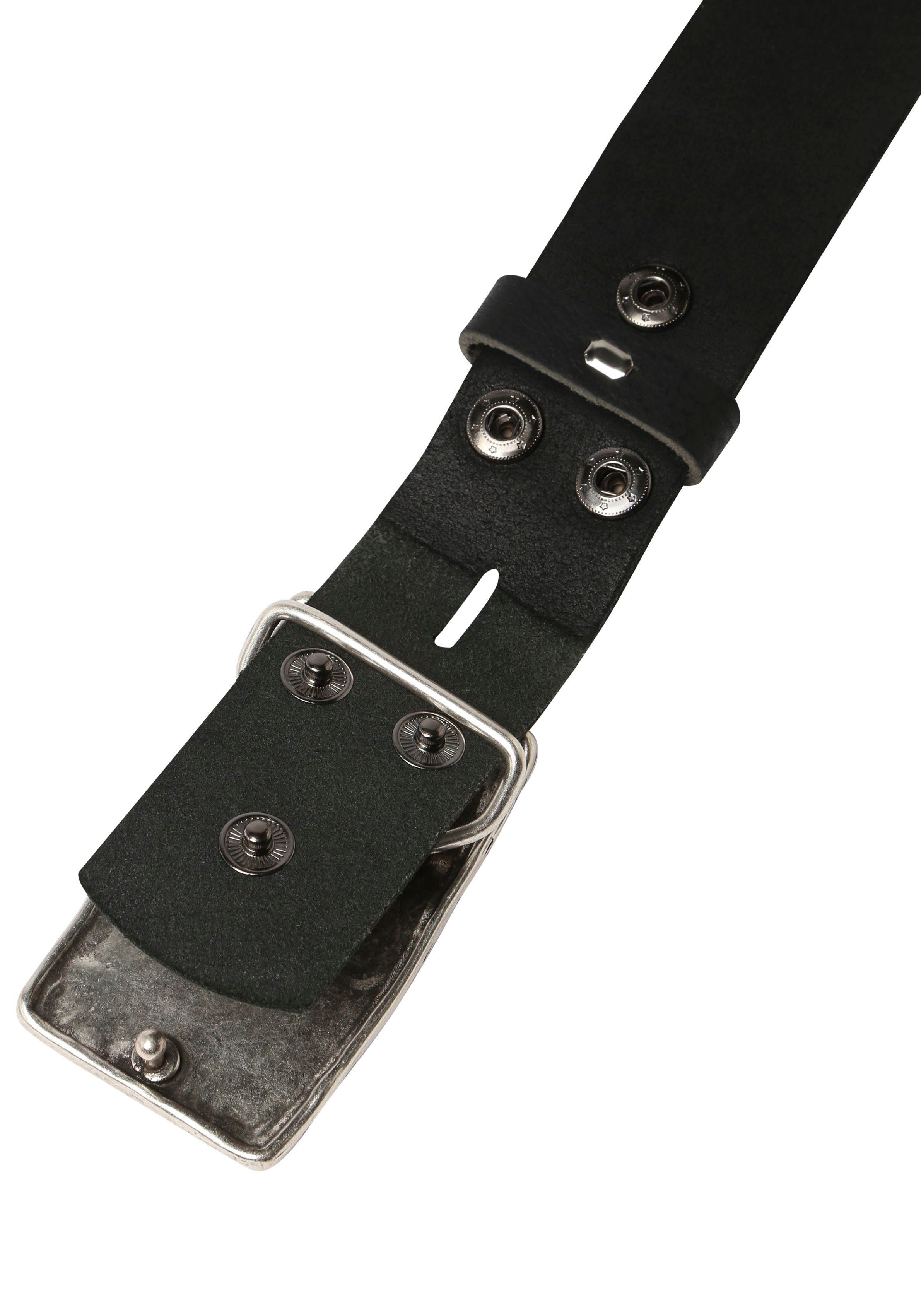 RETTUNGSRING by showroom 019° Leren riem met verwisselbare sluiting "veldwand zilverkleur"