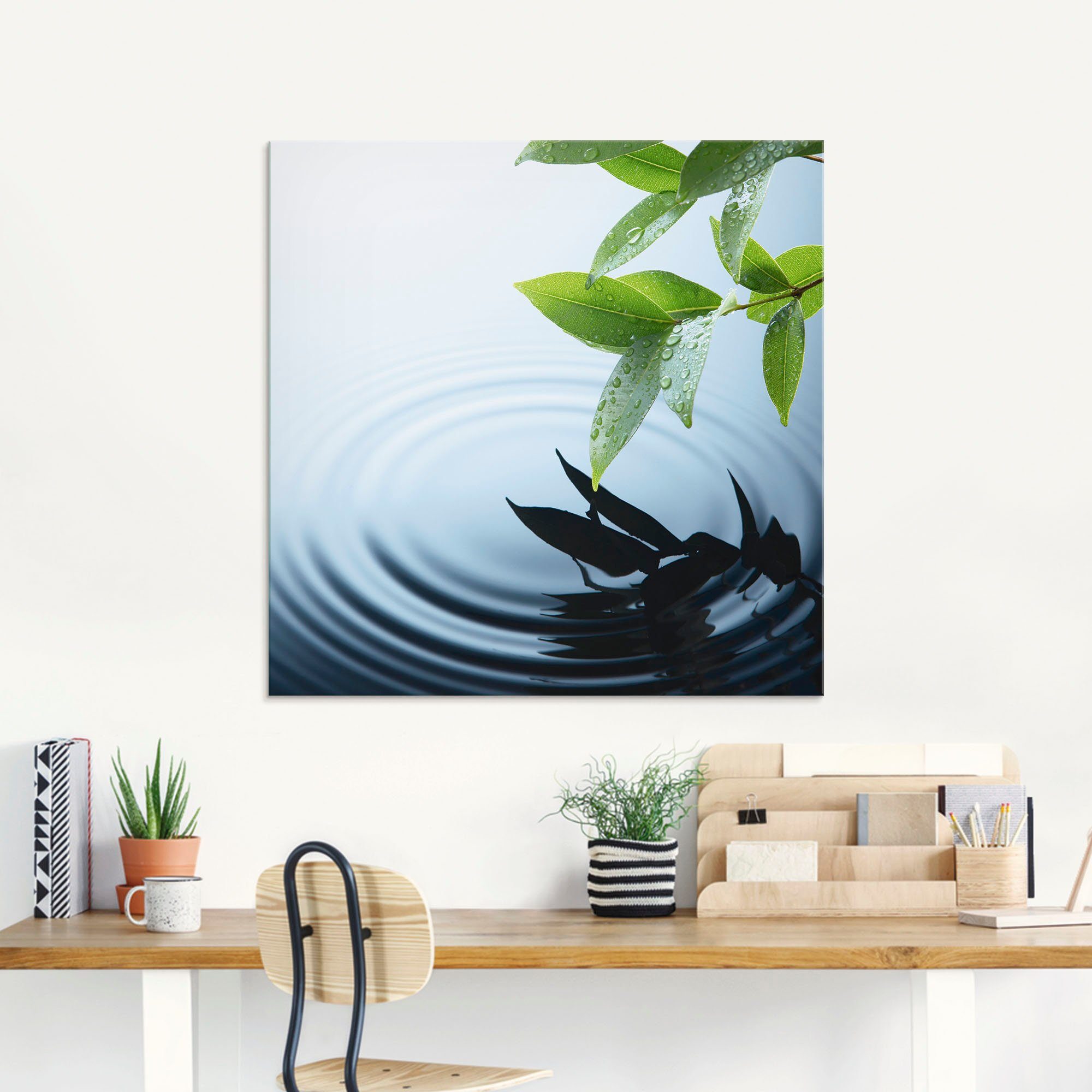 Artland Print op glas Plant en water in verschillende maten