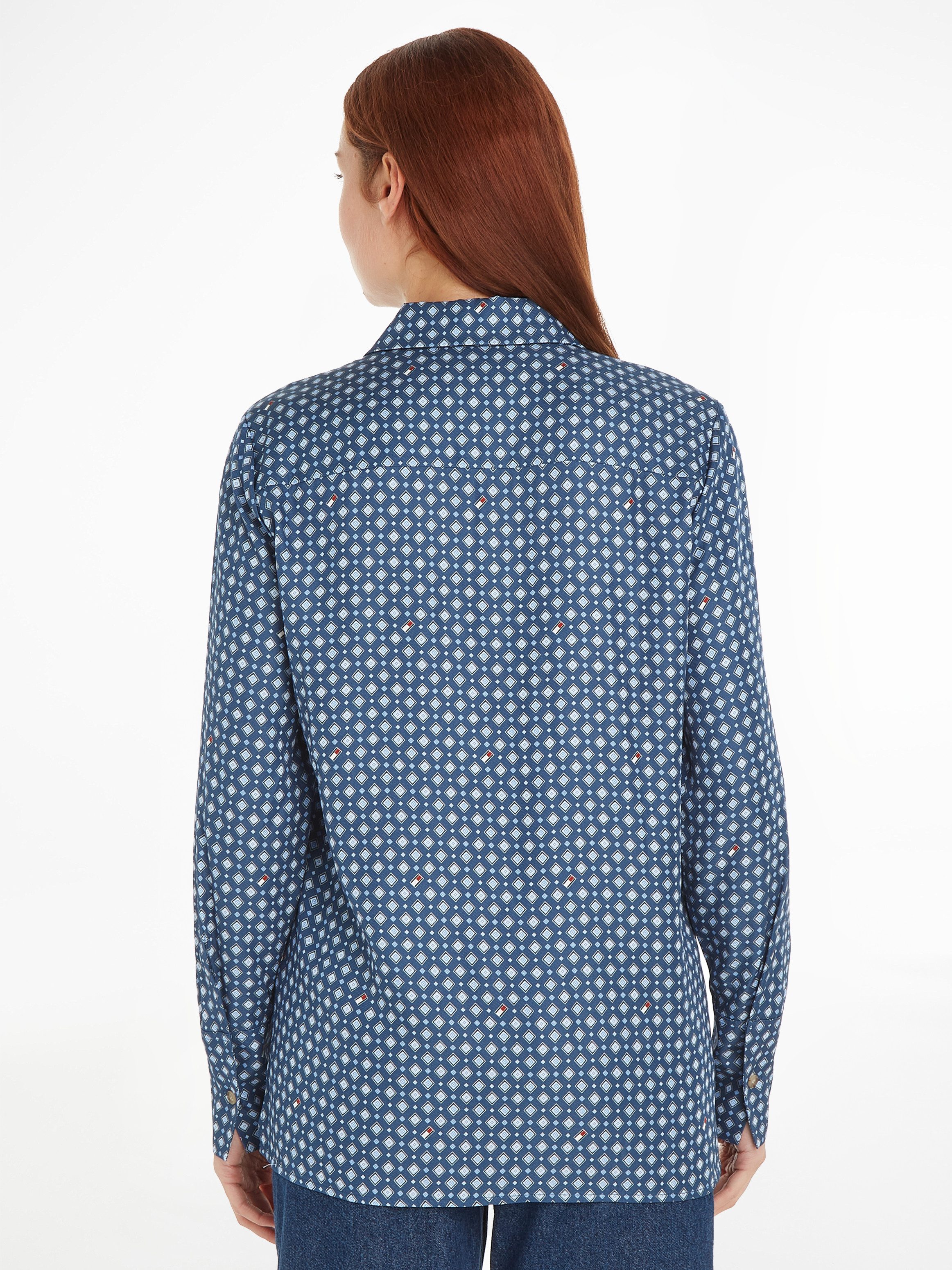 Tommy Hilfiger Overhemdblouse FOULARD REGULAR SHIRT met tommy hilfiger-logo