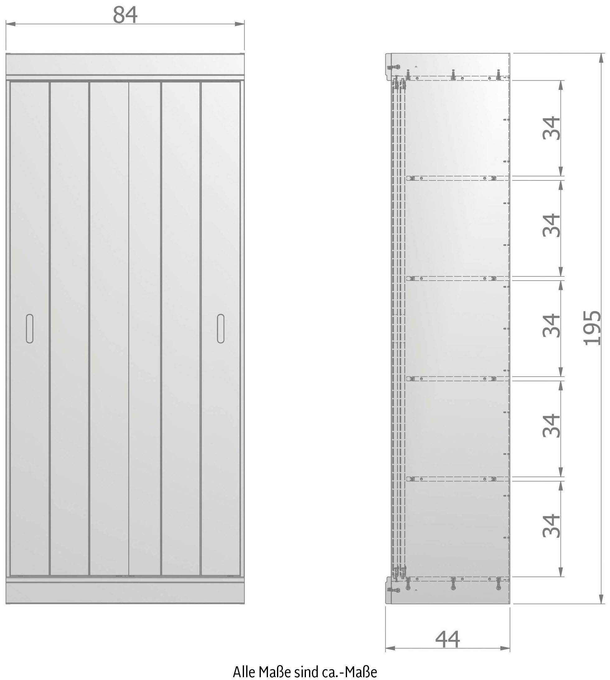 WOOOD Kledingkast Row met schuifdeur, breedte 84 cm