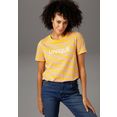 aniston casual t-shirt met streepdessin en "unique"-opschrift oranje