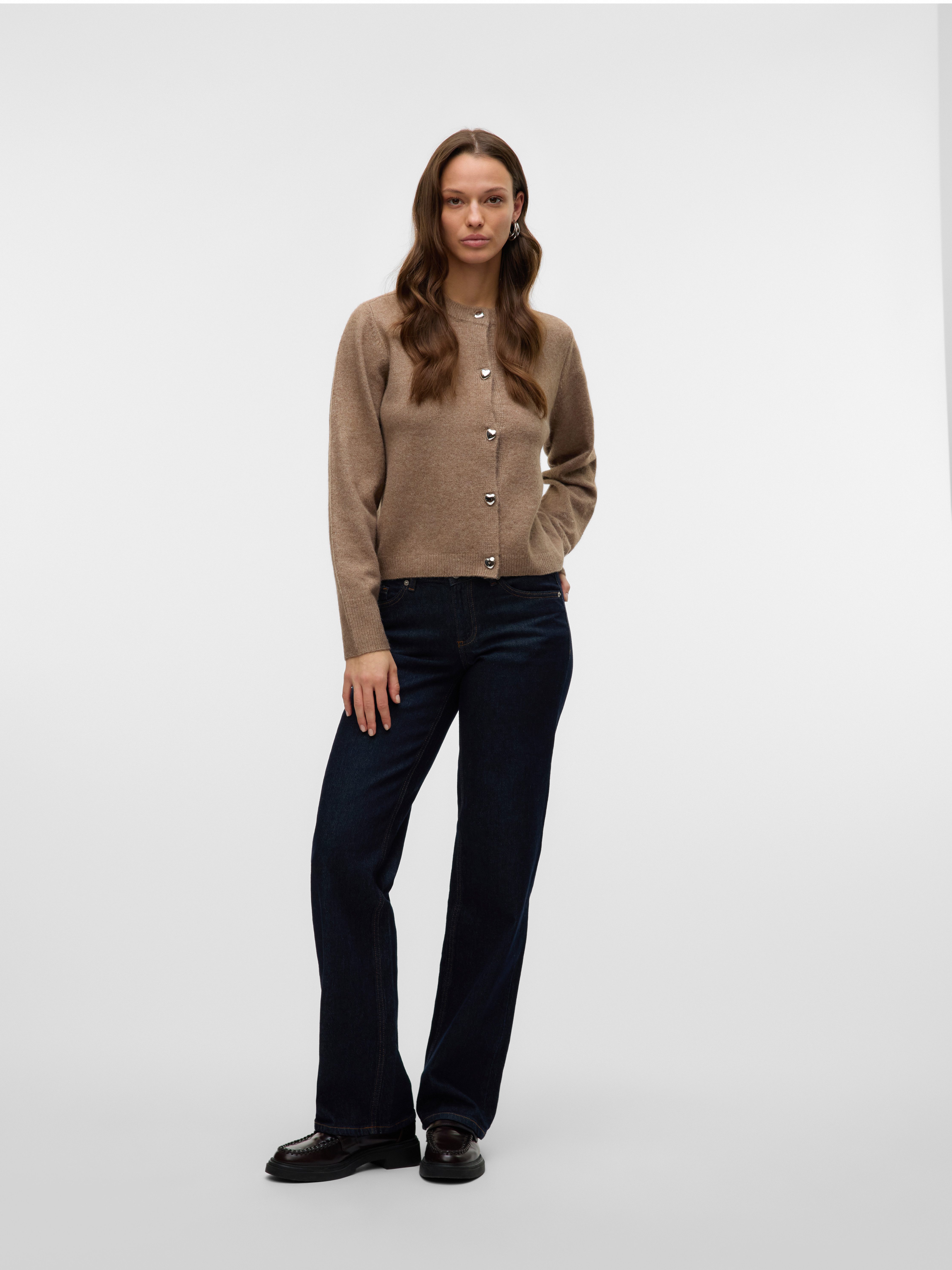 Vero Moda Vest VMFIONA LS SHORT BUTTON CARDIGAN GA BOO