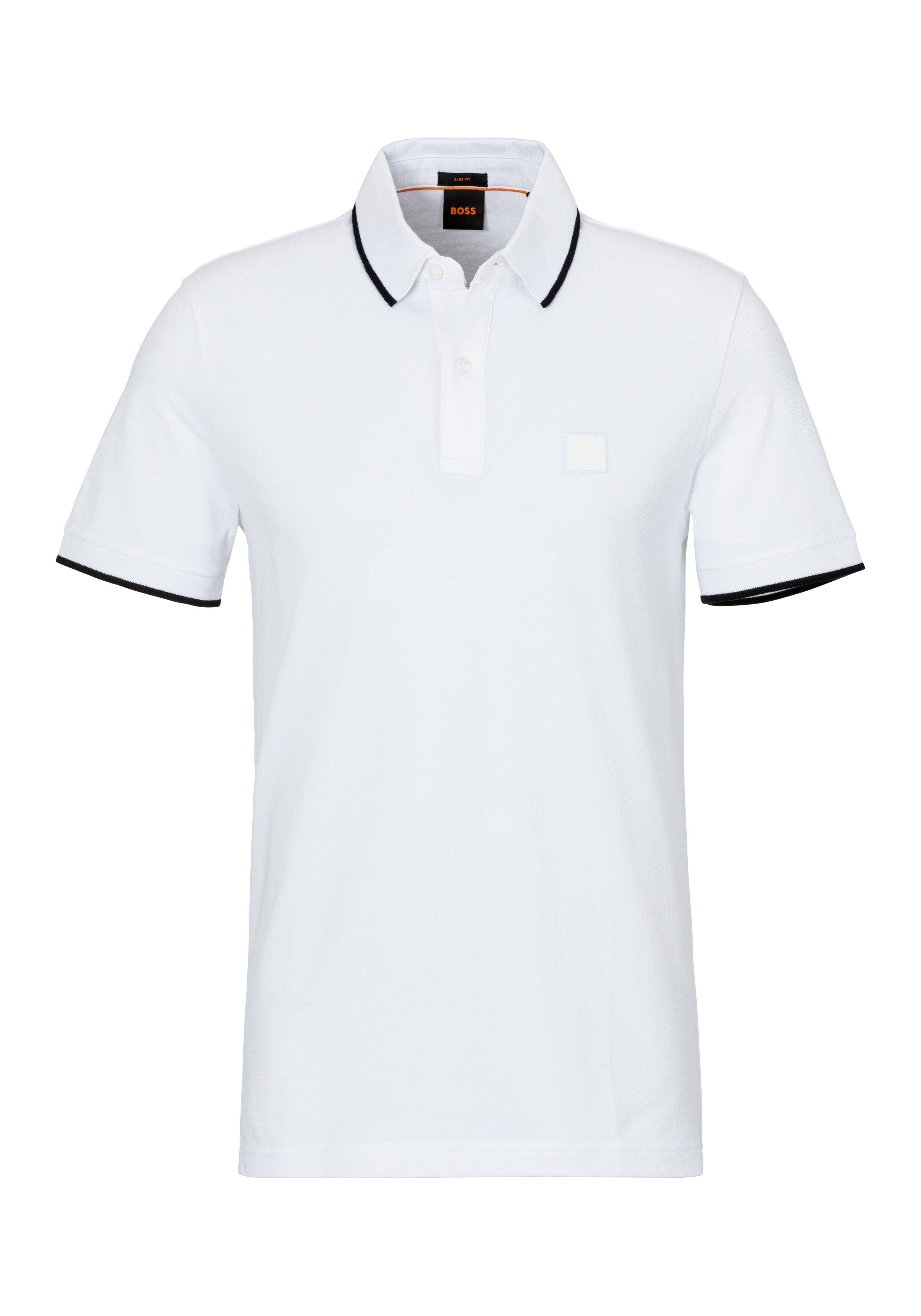 Boss Orange Poloshirt Passertip met boss badge