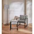 guido maria kretschmer homeliving fauteuil silwai met mooi metalen frame en fluweelbekleding, zithoogte 44 cm grijs