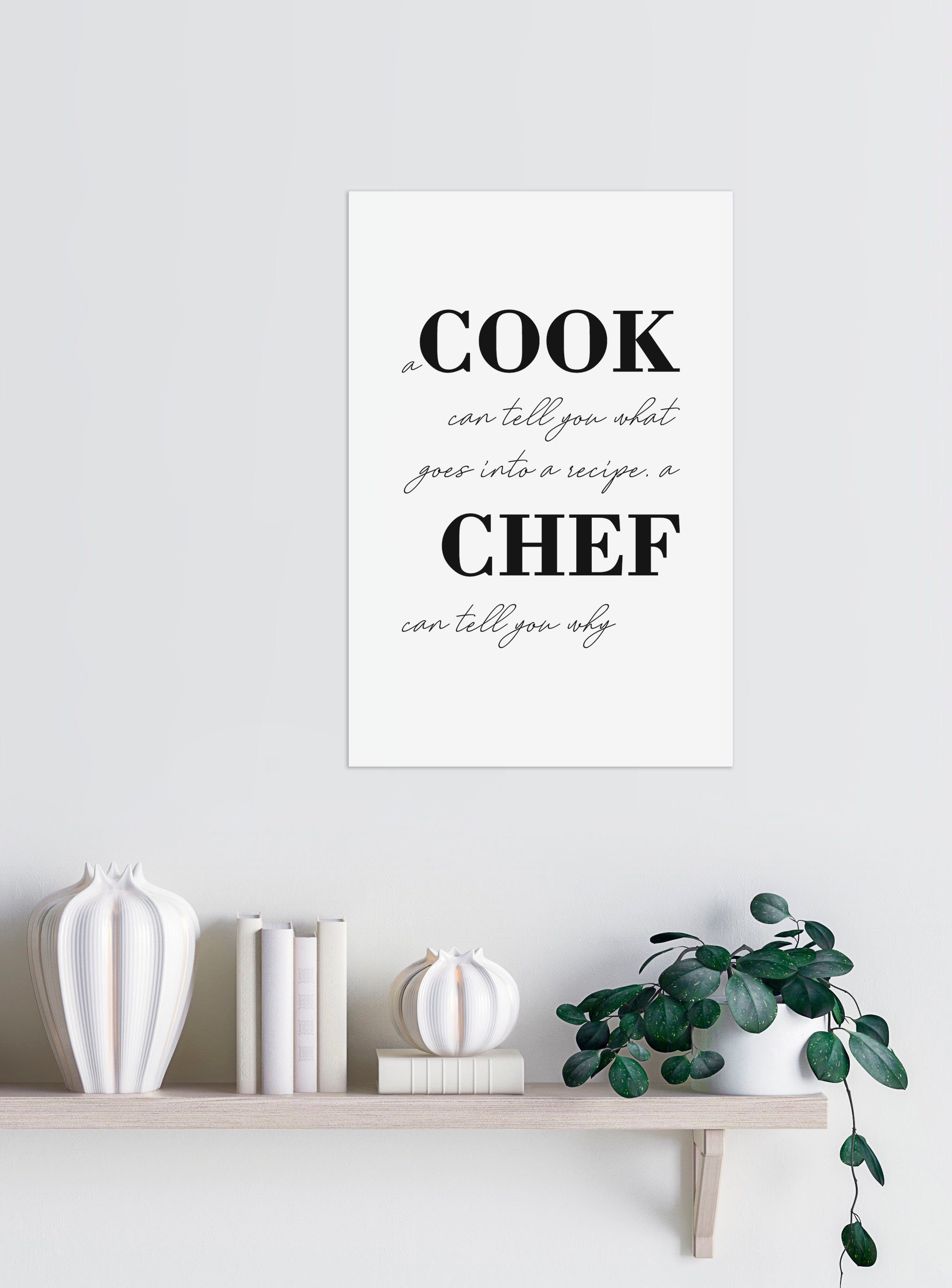 queence Sierobject voor aan de wand COOK CHEF Stalen bord, blikken bord, spreuk, grappig, wanddecoratie, retro, 20x30cm