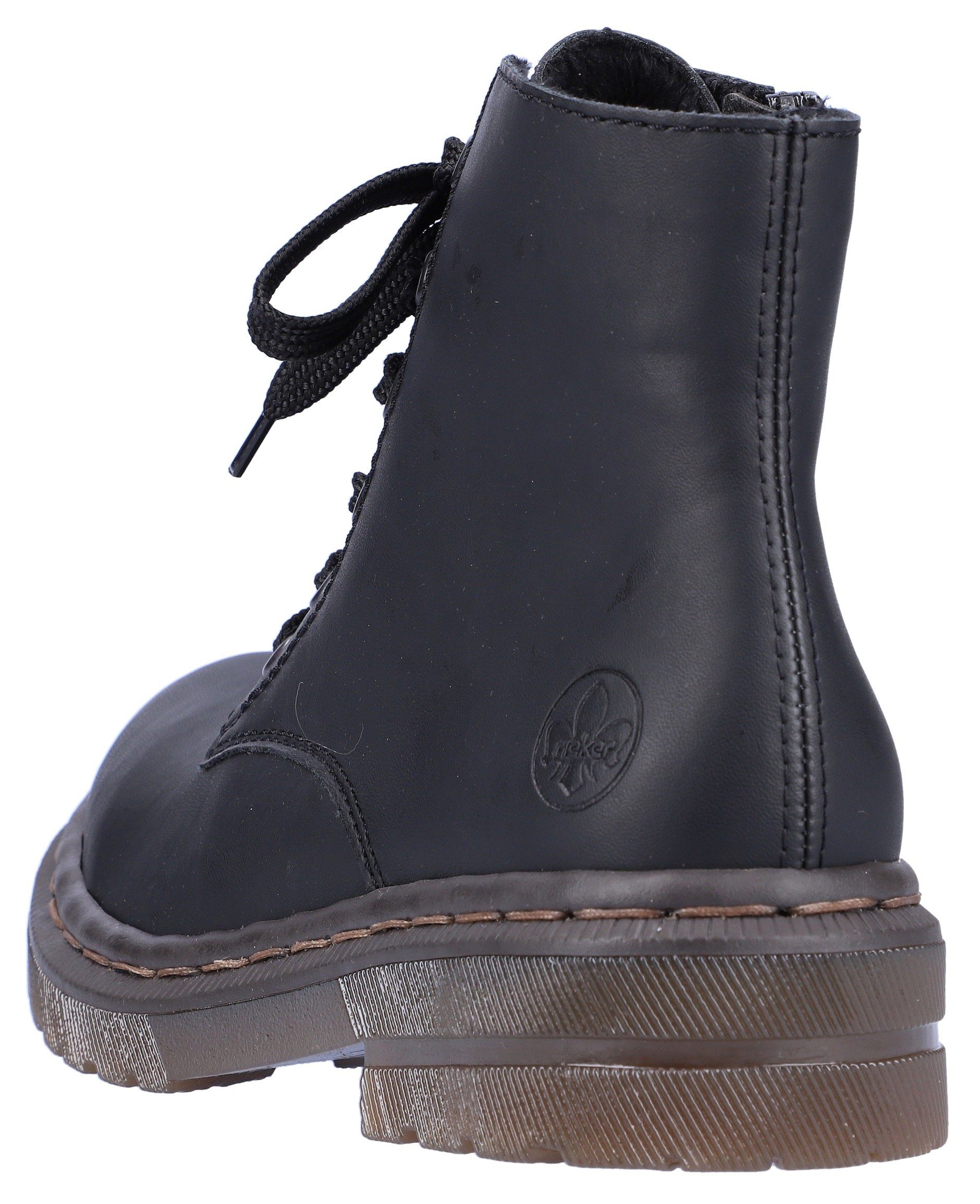 Rieker Hoge veterschoenen veterschoen, blokhak, met logo-embossing