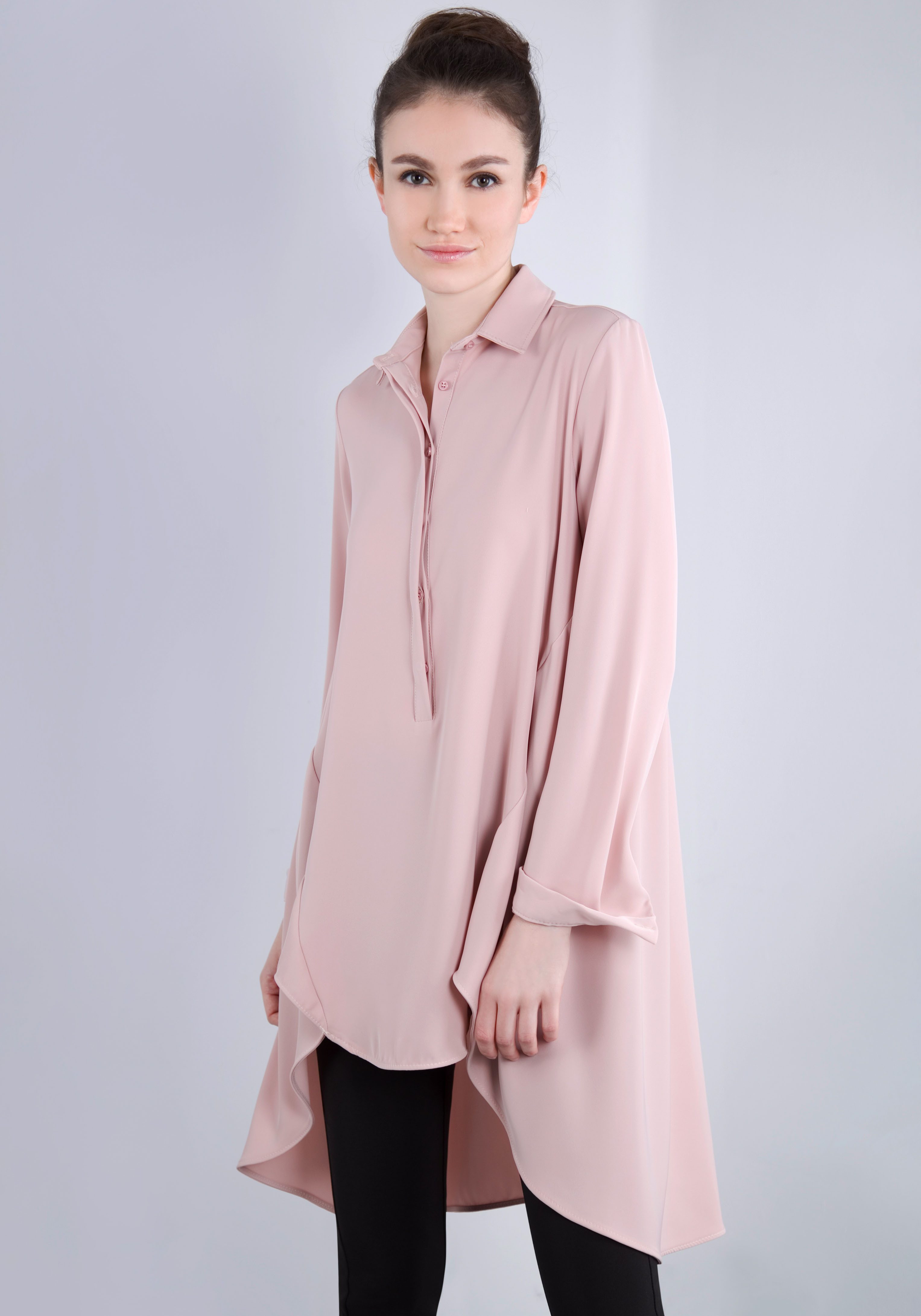 IMPERIAL Lange blouse in kreukvrije kwaliteit met stretch