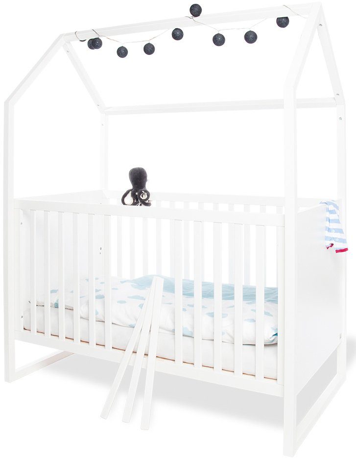 Pinolino® Complete babykamerset Hilda & Riva extra breed en groot, met huis kinderbed, commode en 3-deurs kledingkast (set, 3-delig)