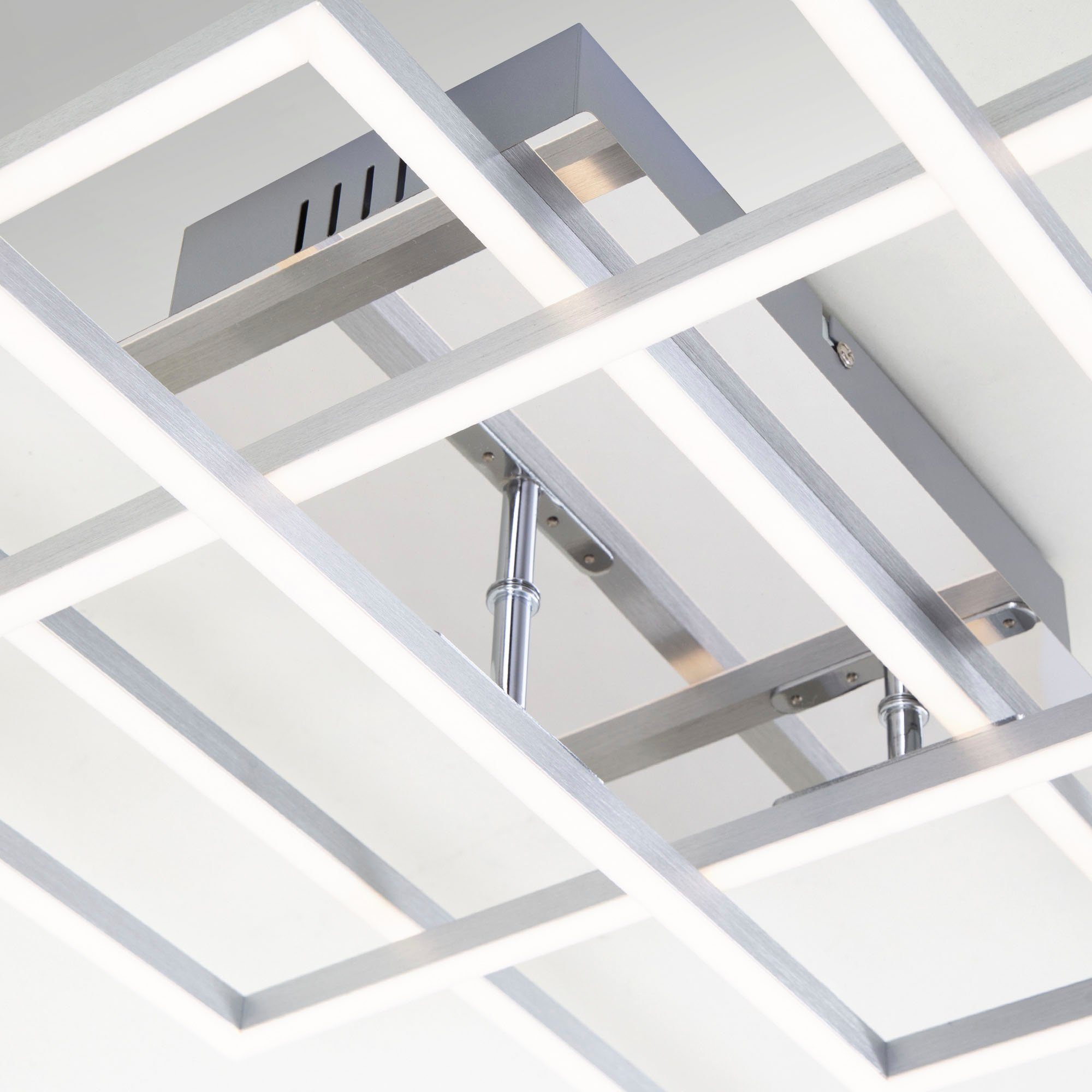 Briloner Leuchten Led-plafondlamp 3156018 FRAME Plafondlamp, 104x42x10 cm, chroom, 55W, woonkamer, slaapkamer, keuken