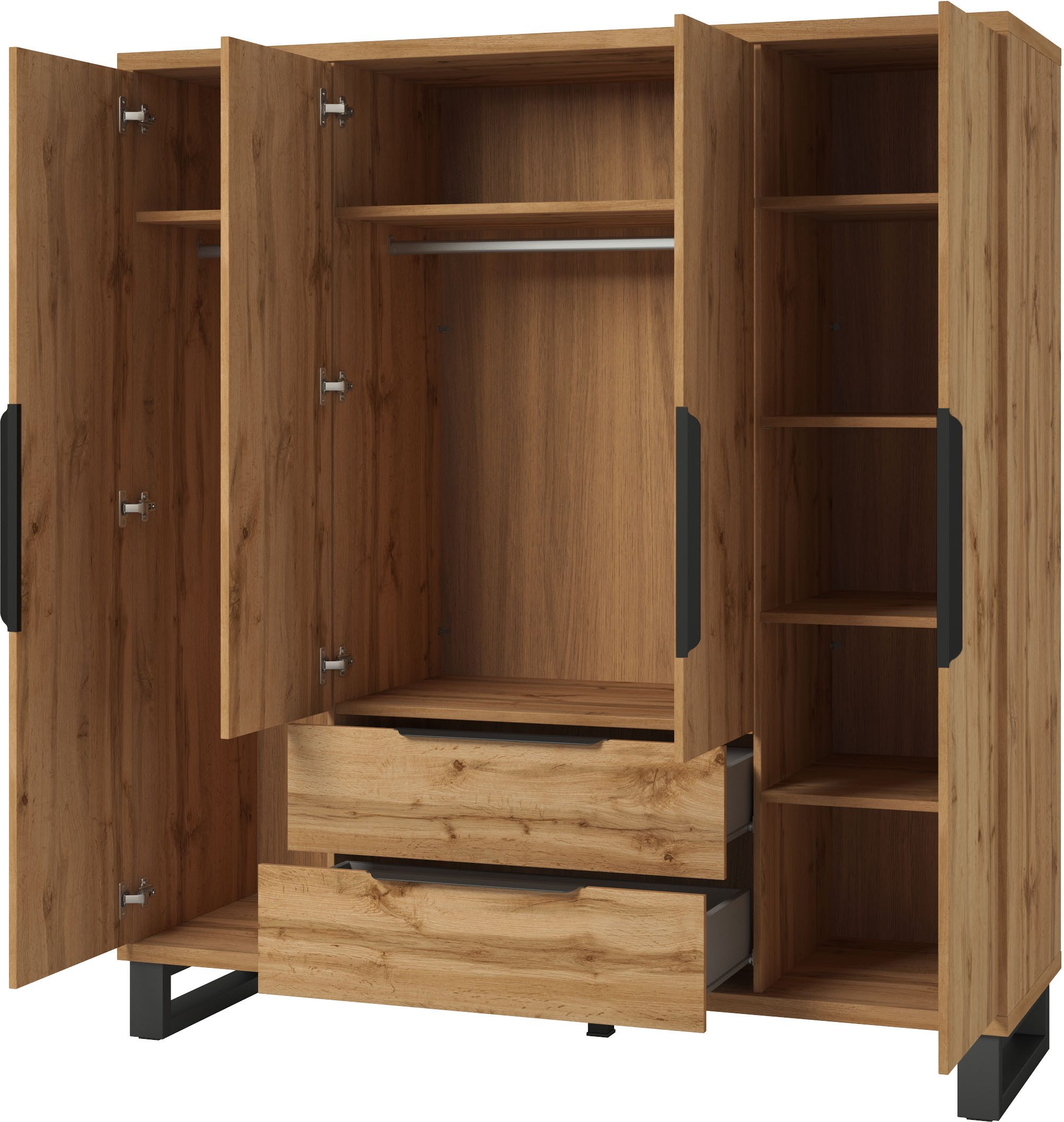 Home affaire Draaideurkast Bronne, breedte 191 cm, linnenkast inclusief binneninrichting
