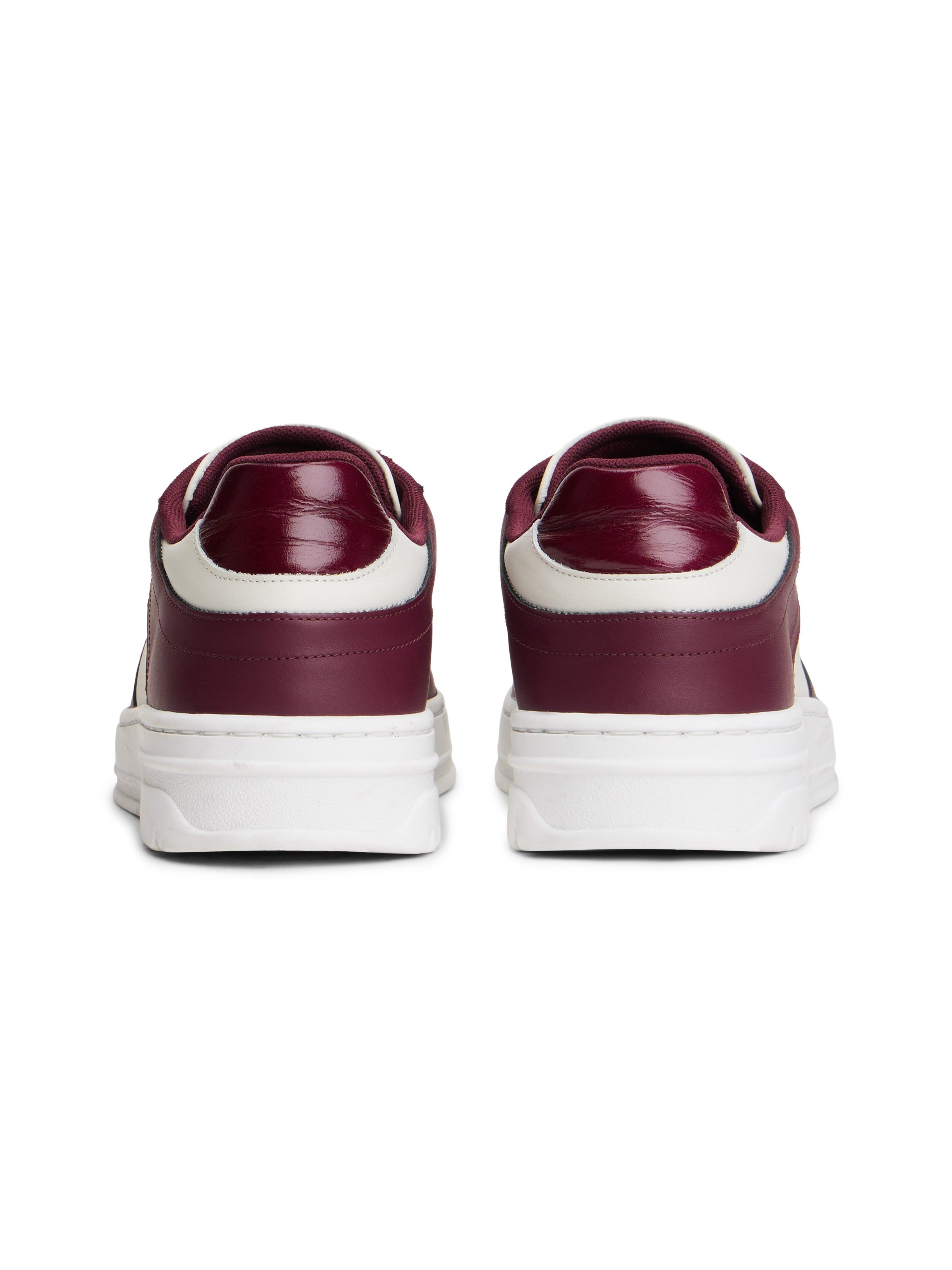 Tommy Hilfiger Plateausneakers TH SPORTY CUPSOLE LEATHER vrijetijdsschoen, lage schoen, veterschoen met zijlogo