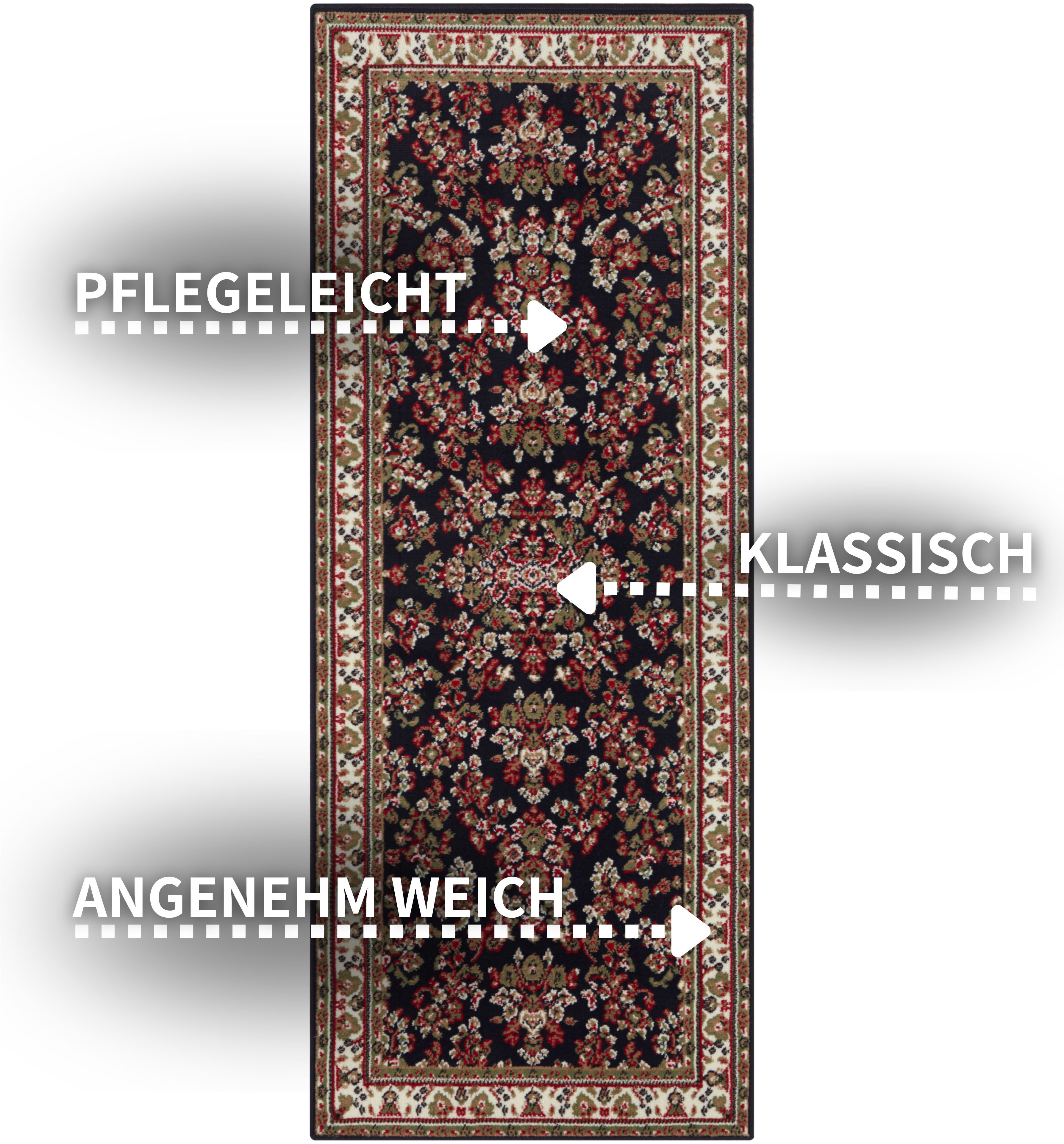 HANSE Home Vloerkleed Halton Kortpolig, orient-look, met bies, loper, onderhoudsvriendelijk, geketteld