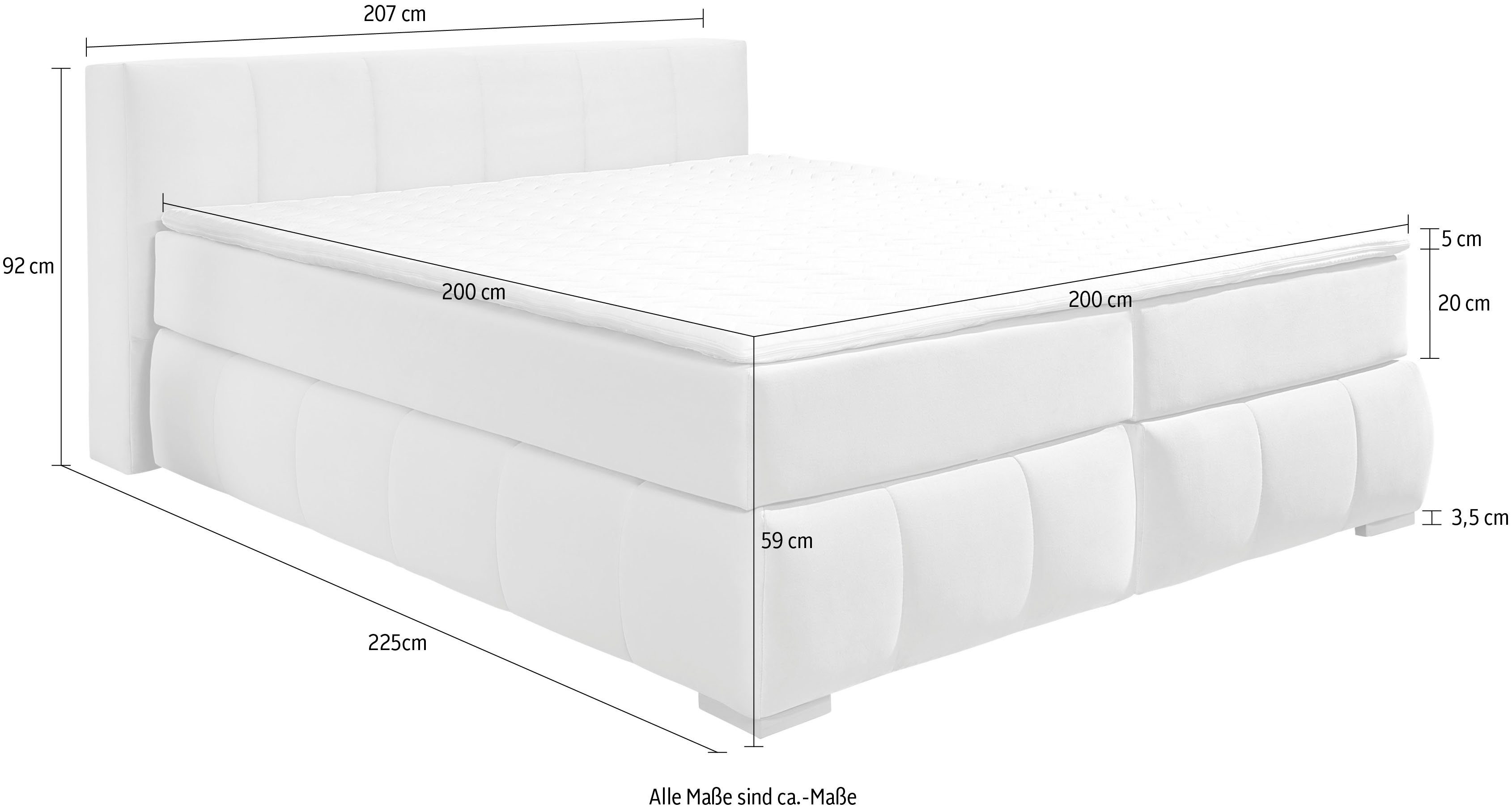 Guido Maria Kretschmer Home&Living Boxspring Chelles incl. koudschuim matrastopper, in 5 breedtes en 3 matrastypes