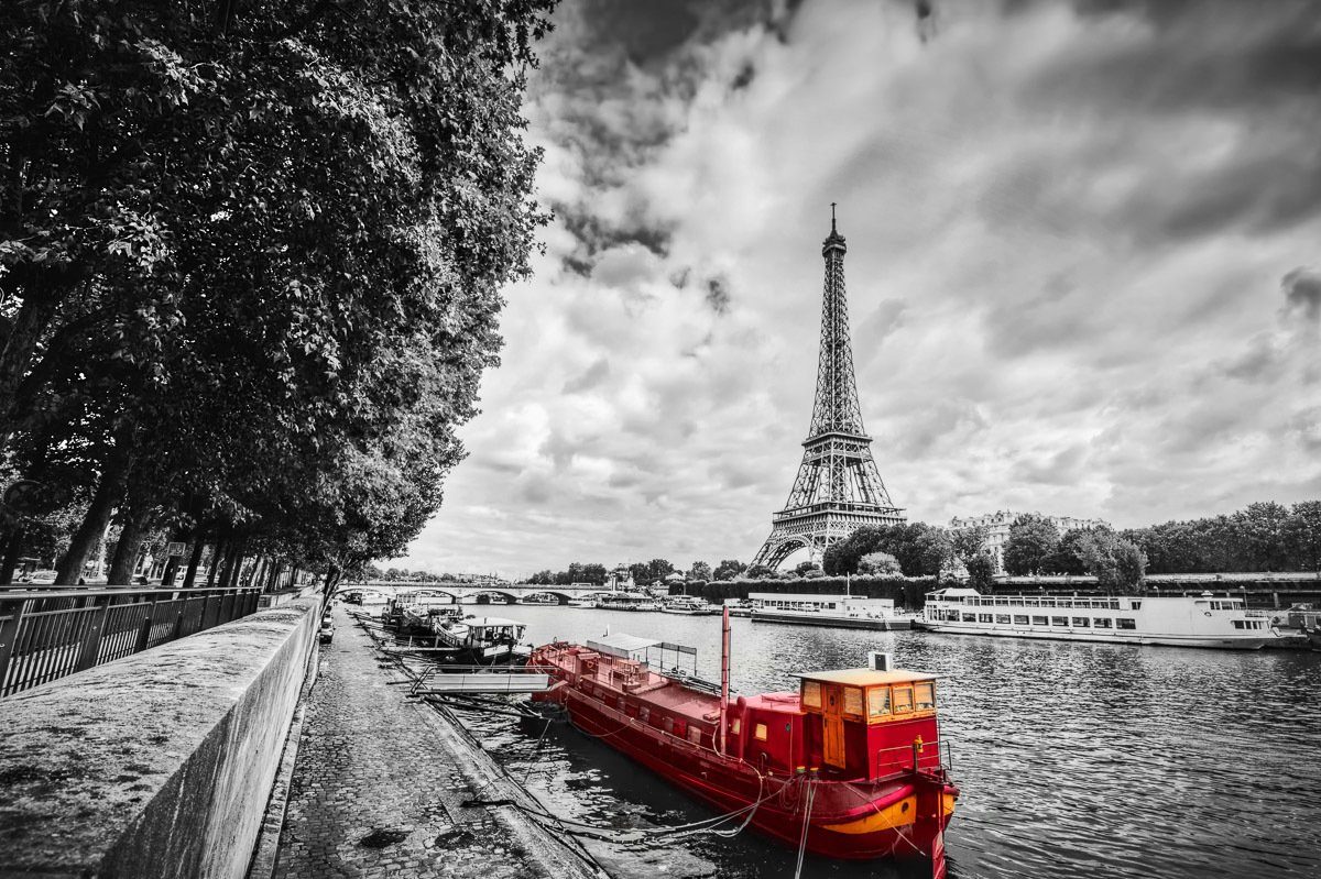 Papermoon Fotobehang Eiffelturm Seine