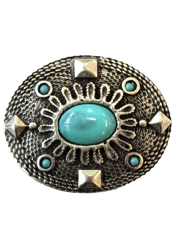 RETTUNGSRING by showroom 019° Gesp Vervanggesp "Ovaal Met Blauwe Steen", individuele riemgesp dames gespen zilver(kleur)
