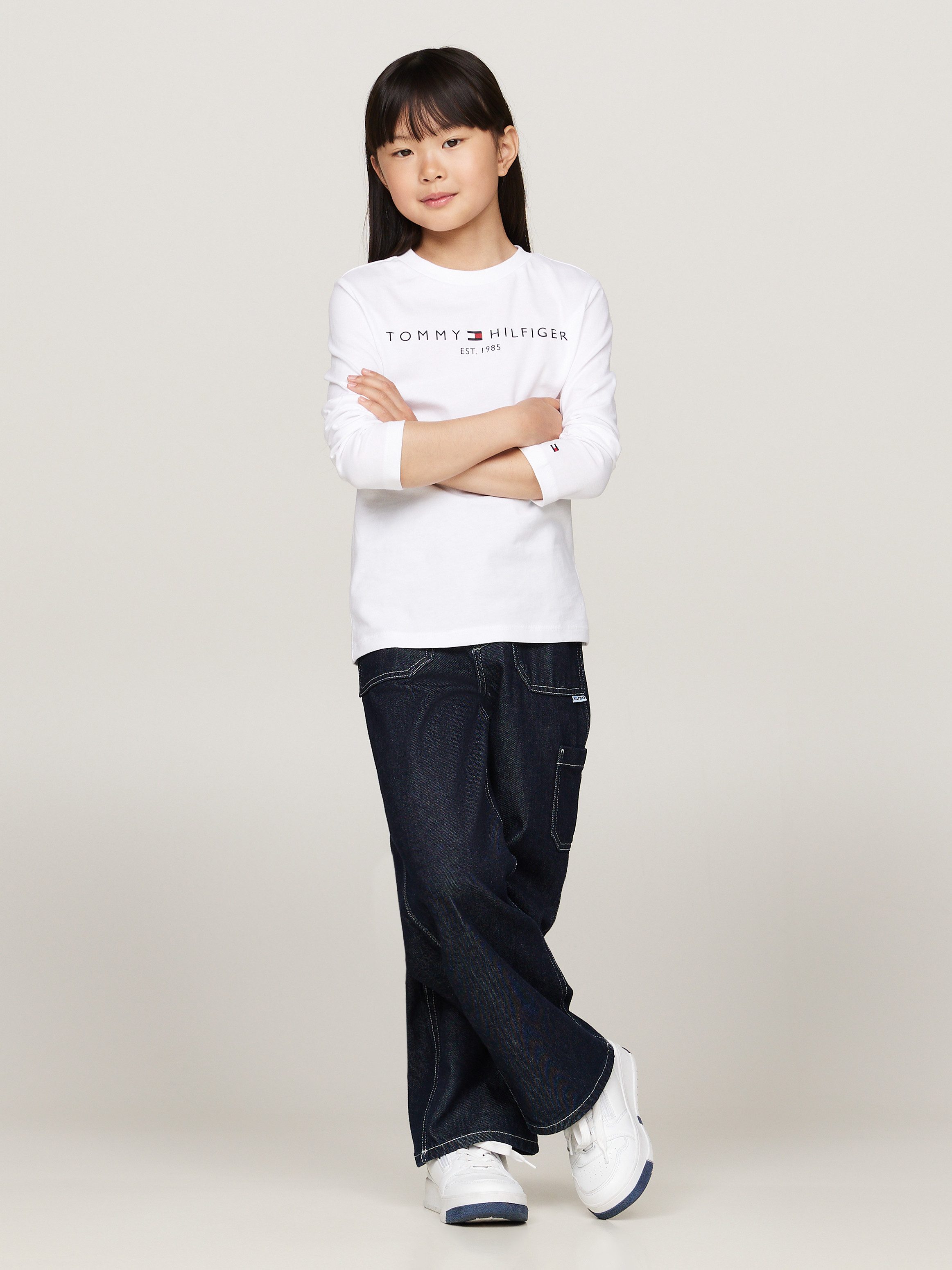 Tommy Hilfiger Shirt met lange mouwen ESSENTIAL TEE L/S met een logo-opschrift