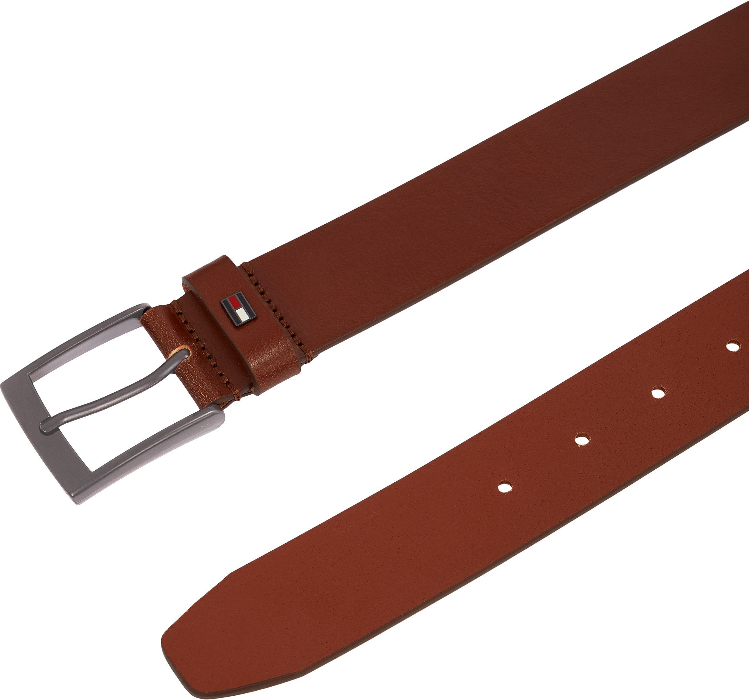Tommy Hilfiger Leren riem ADAN 3.5 EXT Metalen logopatch, eenvoudige doornsluiting