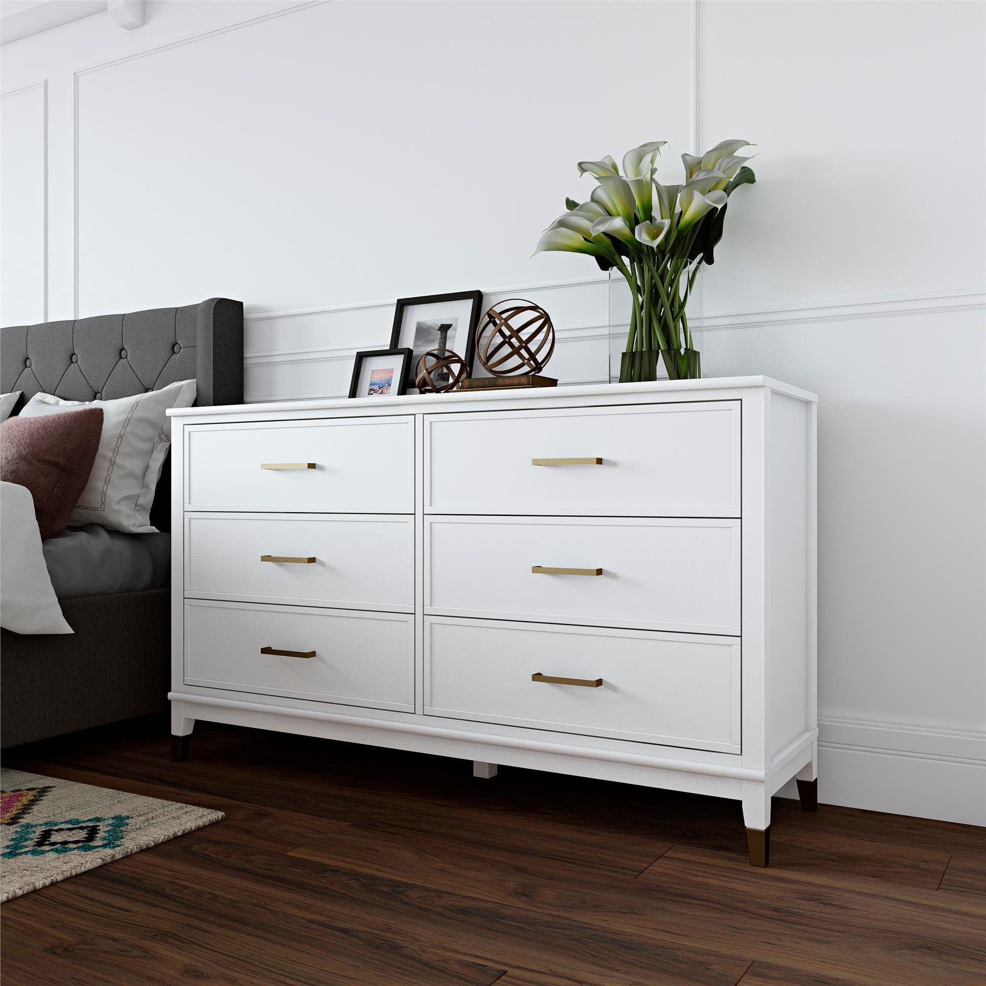 CosmoLiving by Cosmopolitan Kast Westerleigh met 6 laden, mdf, poten van massief hout, hoogte 85 cm, breedte 145 cm