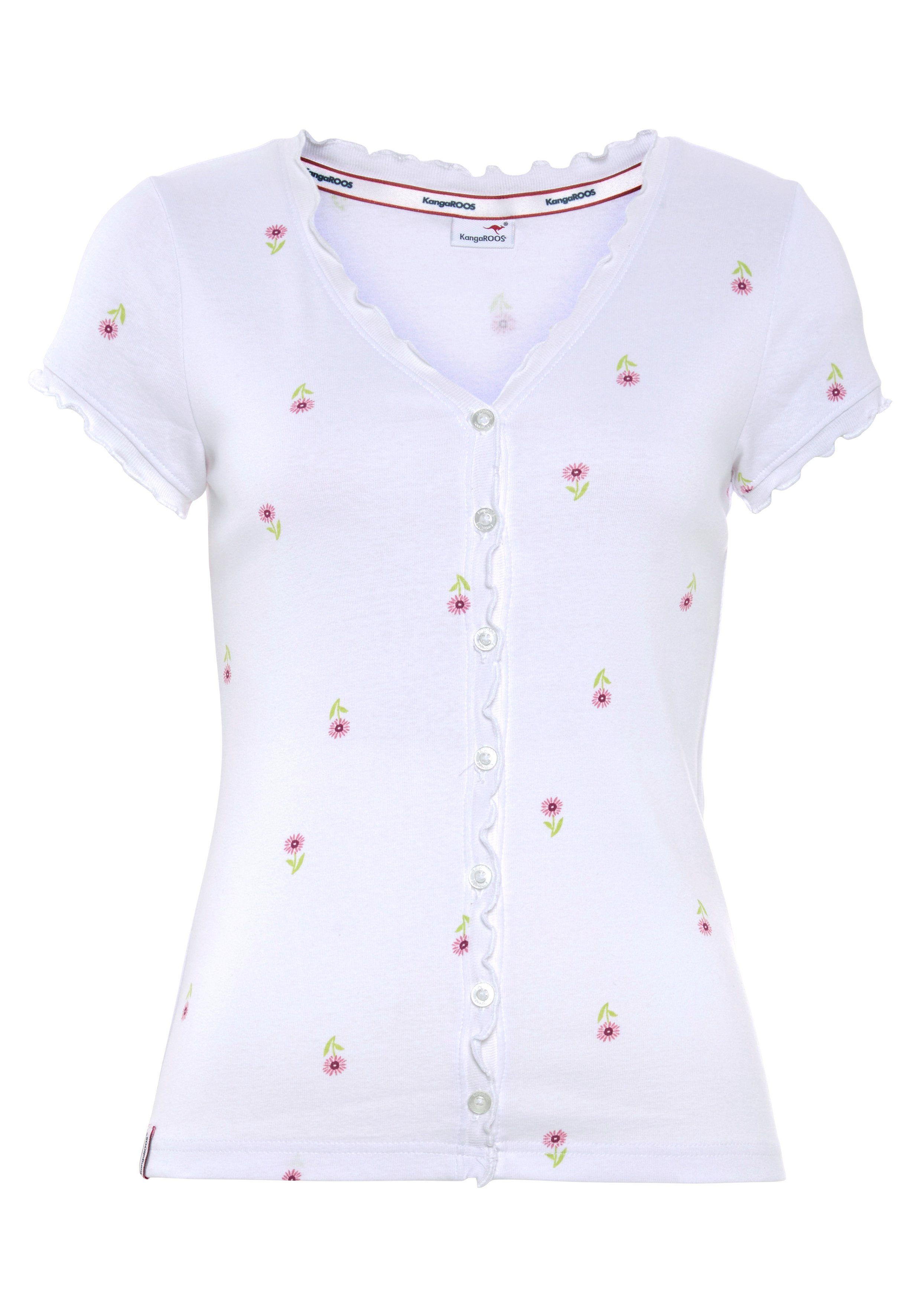 KangaROOS Shirt met korte mouwen korte mouw, figuuraccentuerend, van katoen