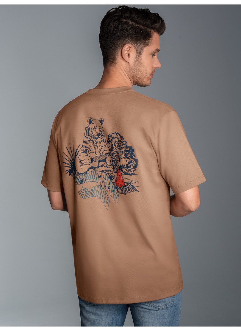 Trigema T-shirt met grote beren-print (1-delig)