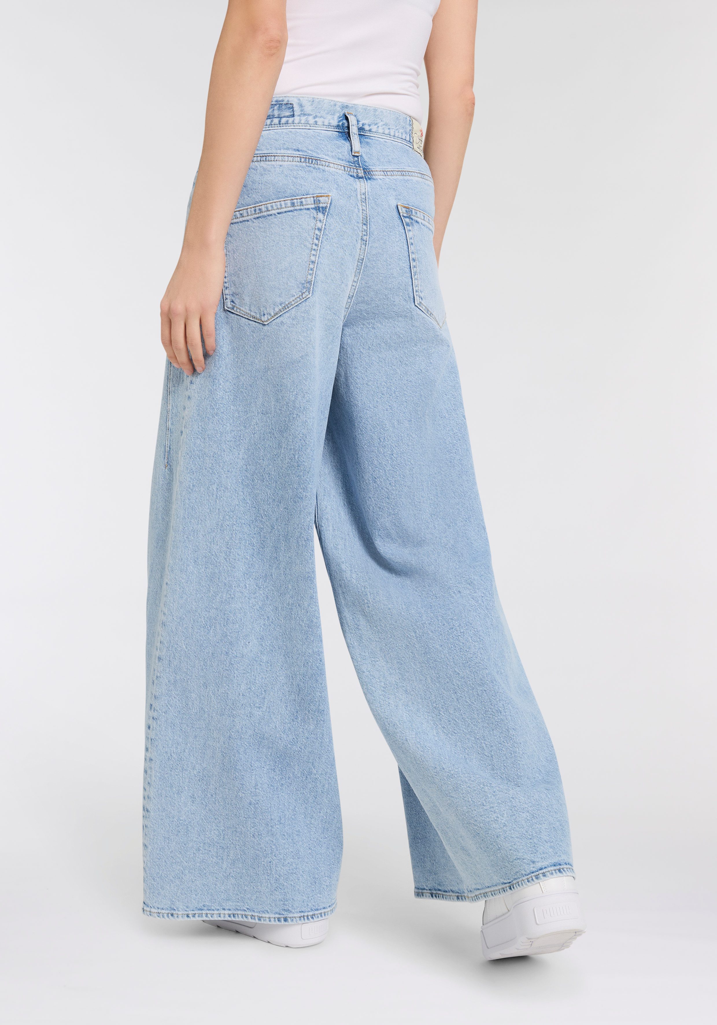 Herrlicher 5-pocket jeans Shyra Palazzo Denim met bijzonder wijd been