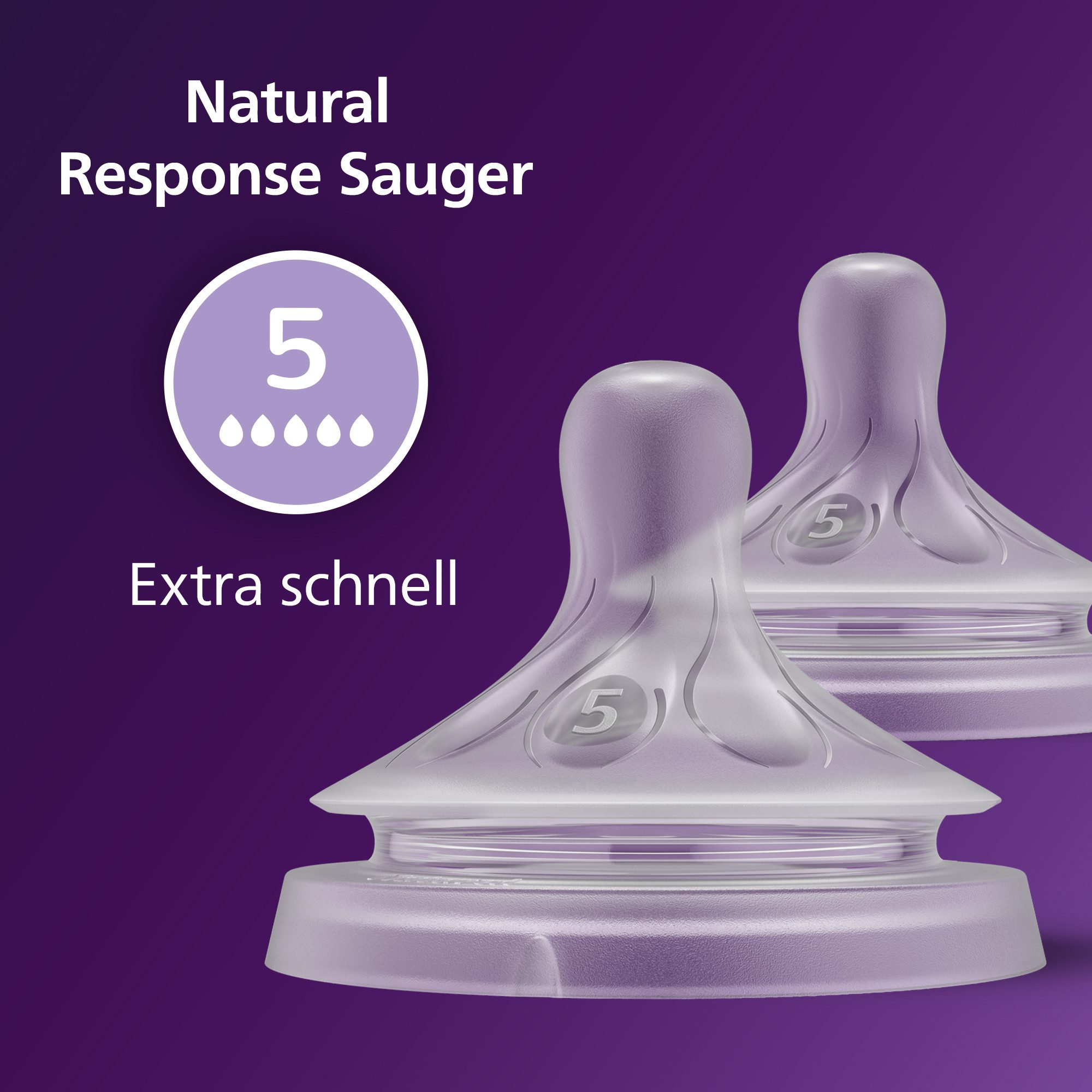 Philips AVENT Flesspeen Natural Response SCY965/02 2 stuks met anti-koliek ventiel, vanaf 6 maanden