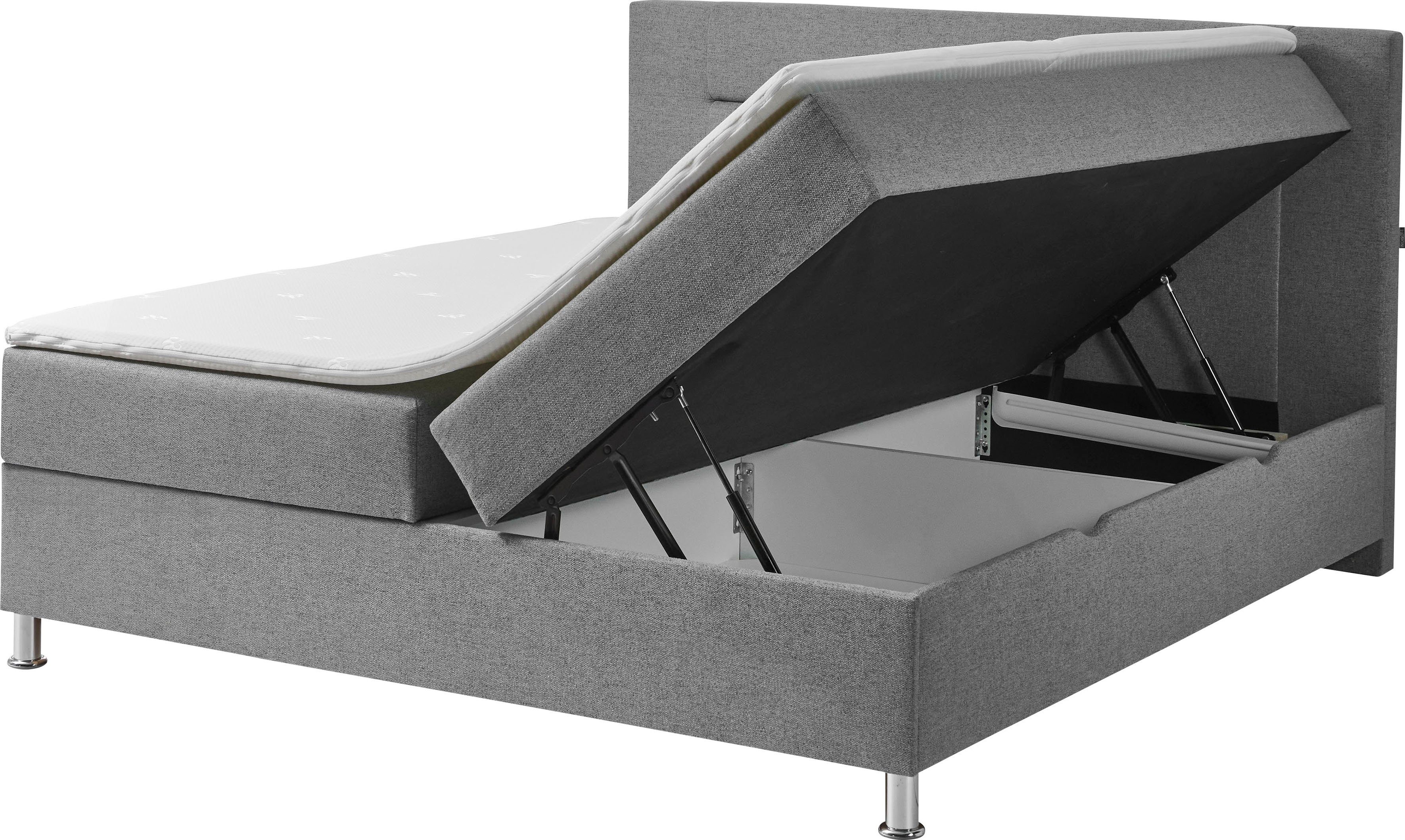 INOSIGN Boxspring Escalon met opbergruimte, inclusief topper beschikbaar in de breedtes 120x200 cm en 180x200 cm